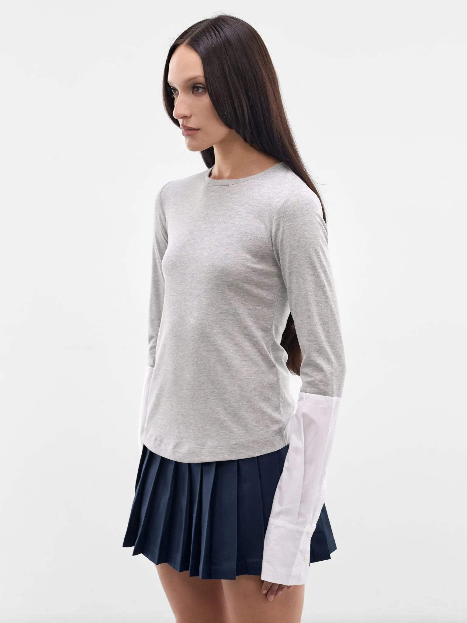 Gray Cotton Hybrid Shirt (AWSS2600052-GREY) sold by lorenzo product image thumbnail 2