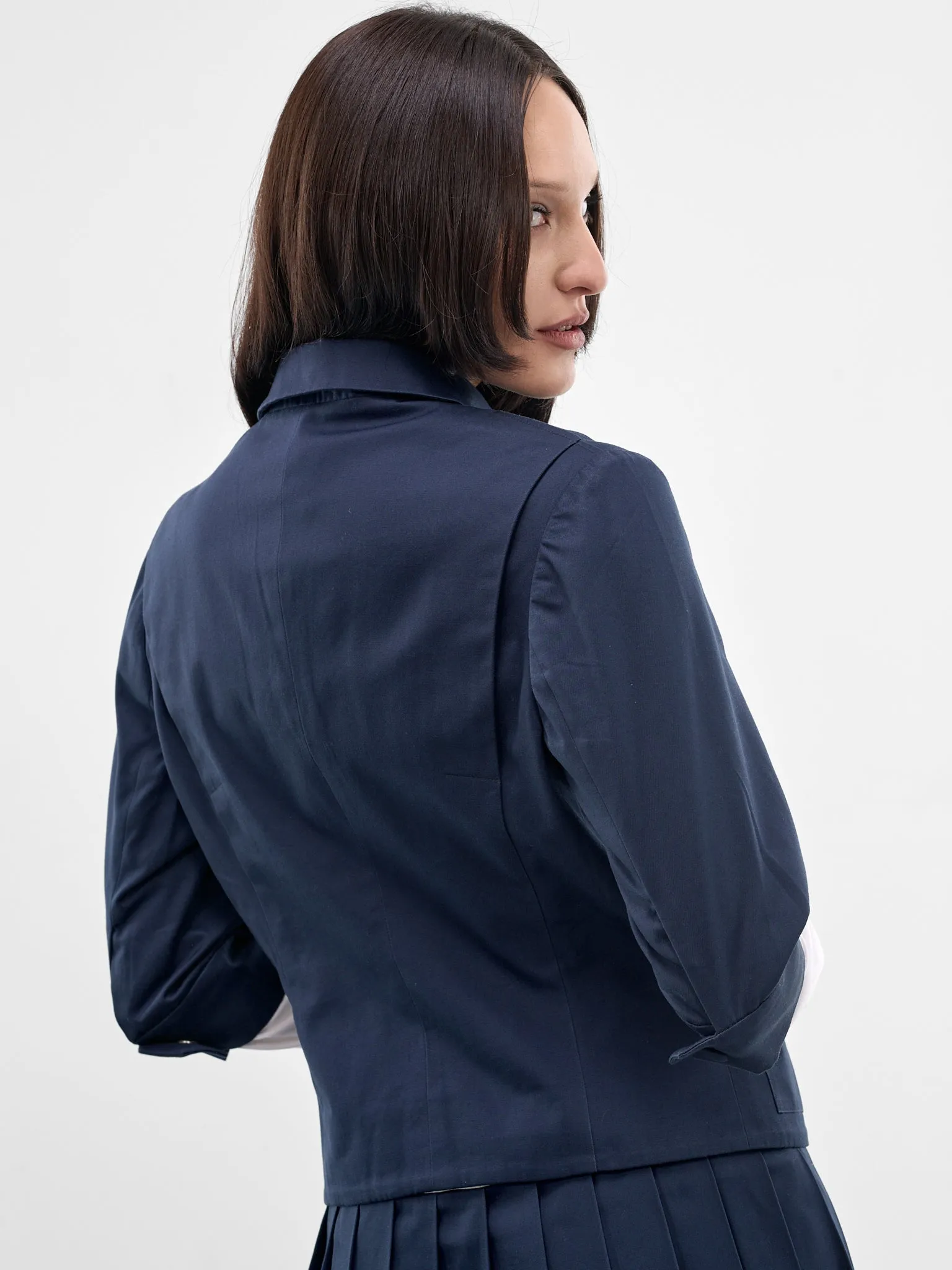Navy Cotton Pen Pal Jacket (AWSS2600044-NAVY) sold by lorenzo product image thumbnail 4