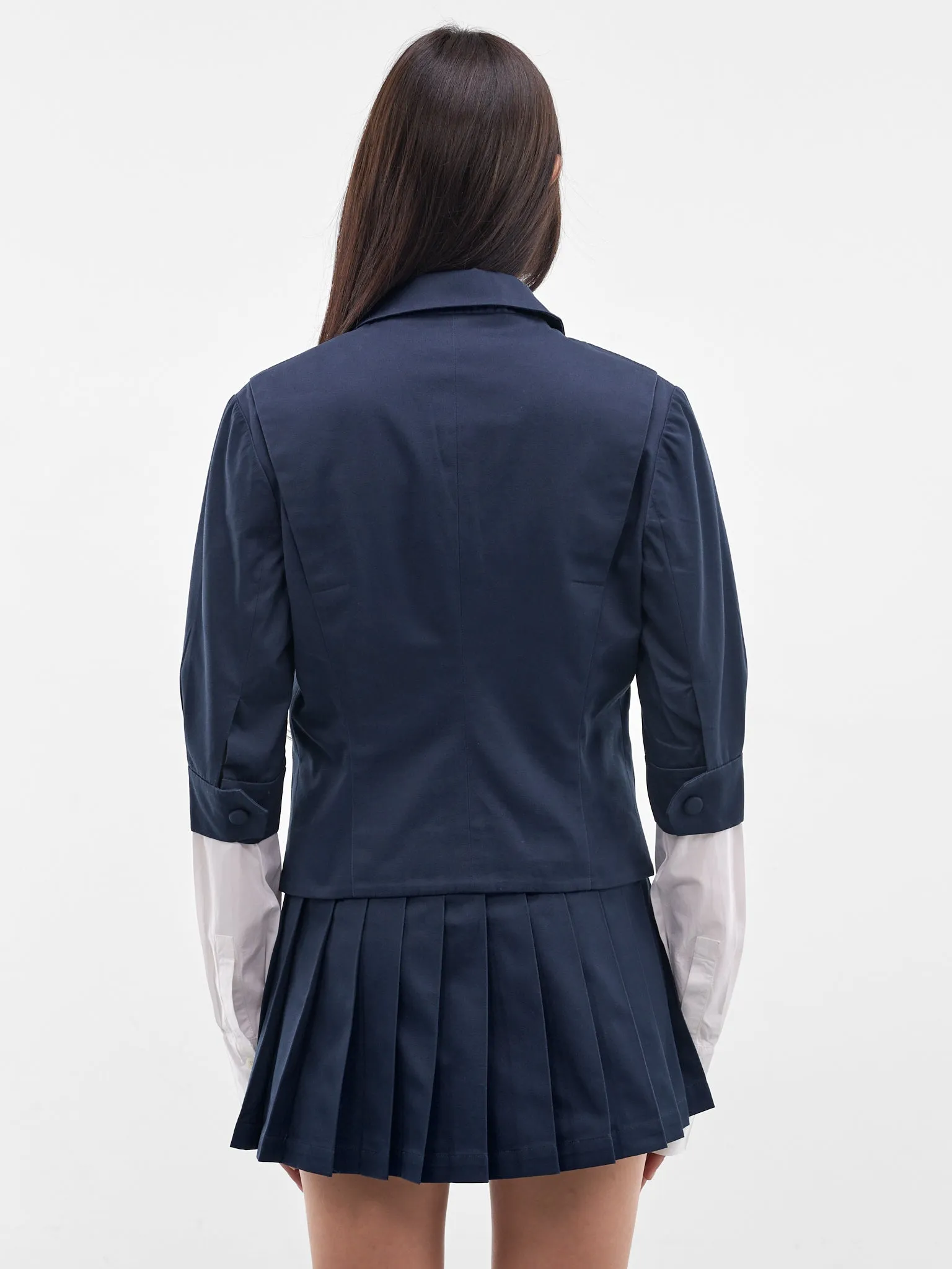 Navy Cotton Pen Pal Jacket (AWSS2600044-NAVY) sold by lorenzo product image thumbnail 3