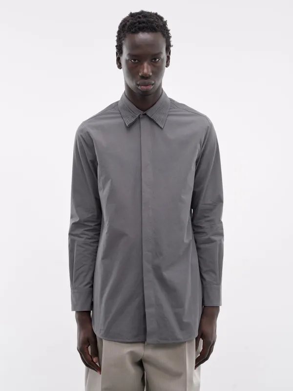 Pleated Collar Vented Back Shirt (J21DL0280-GRAY) made by Jil Sander