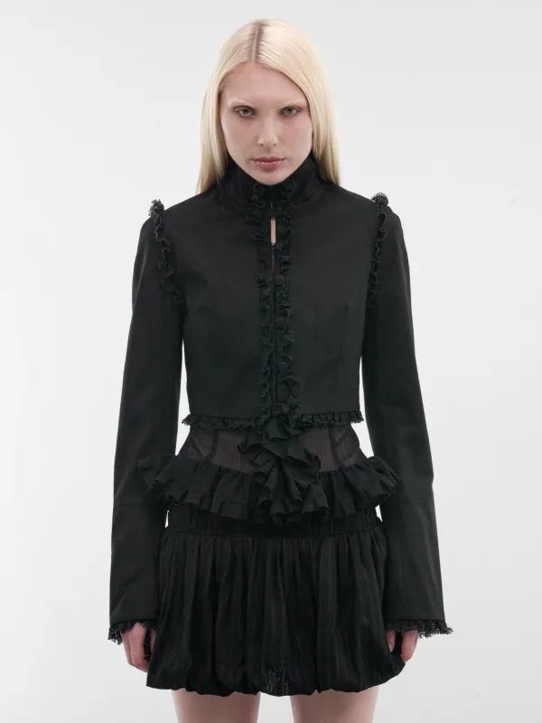 Black Twill Odile Tailored Jacket (JK013-W-CO0022-BLACK) made by Ludovic de Saint Sernin