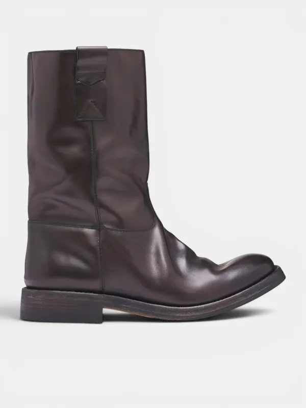 Espresso Leather Rob Boots (867544V6HP0-2006-ESPRESSO) made by Bottega Veneta