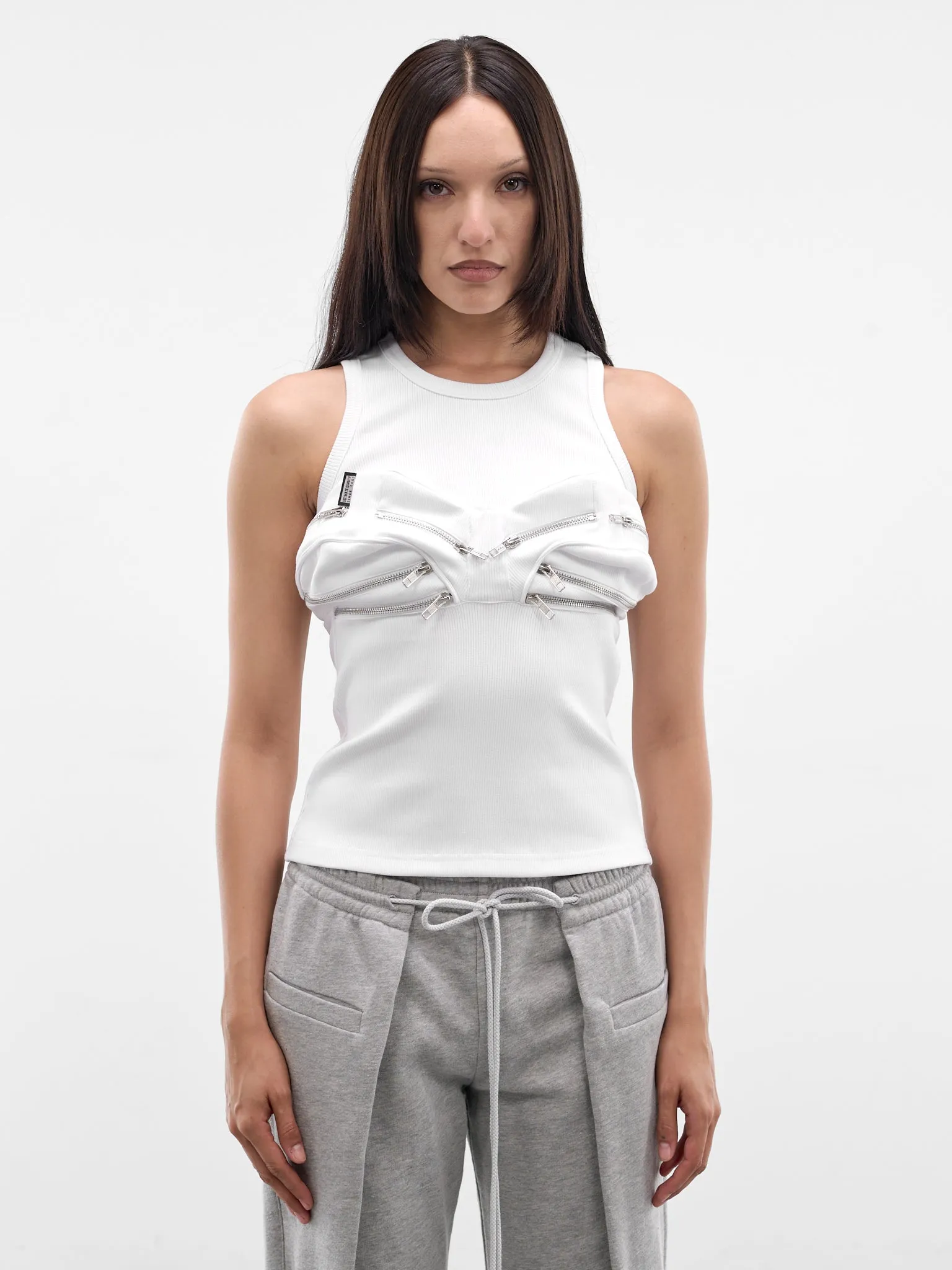 White Cotton Bumbag Vest (694JE08000-WHITE) sold by lorenzo