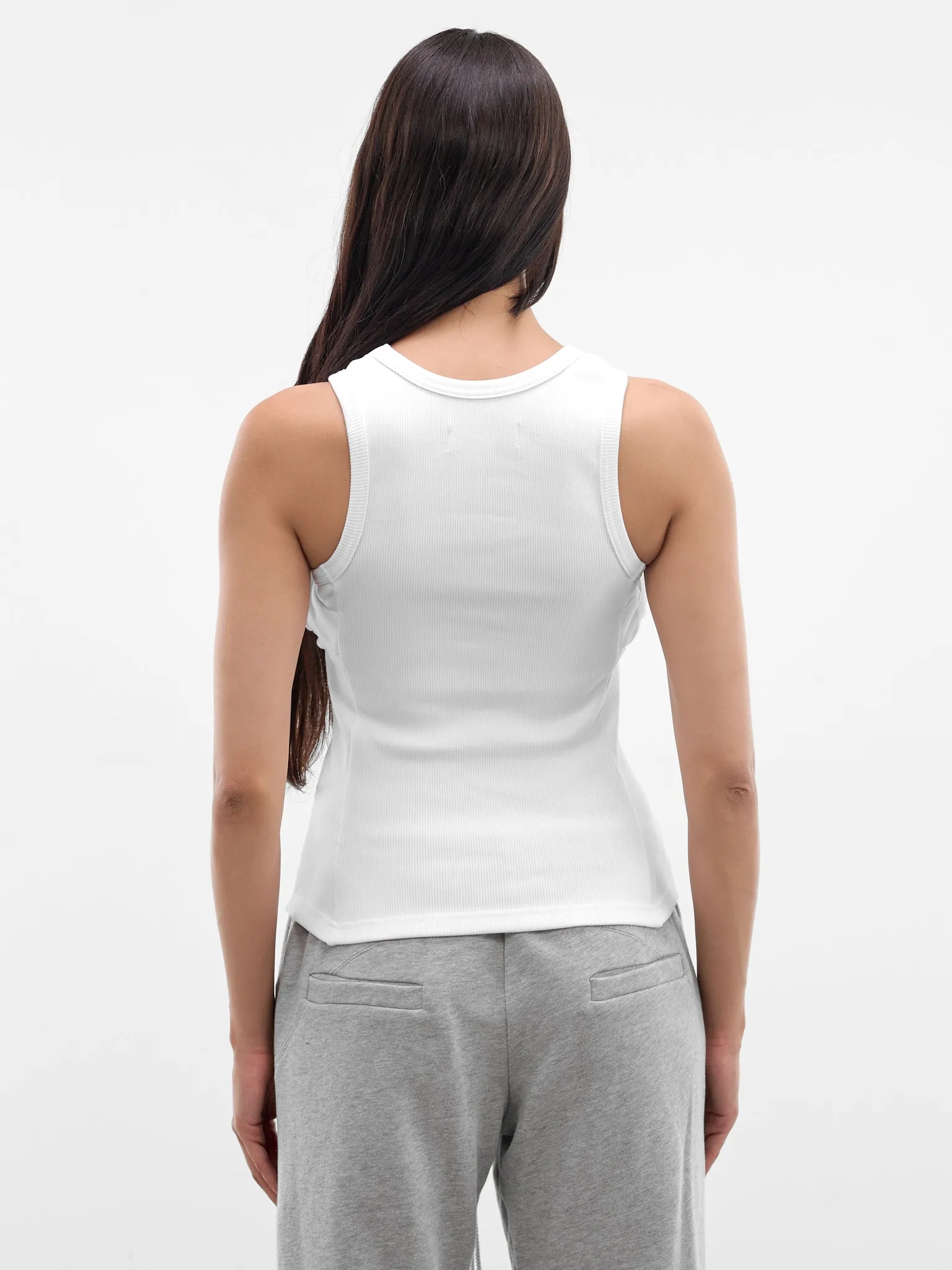 White Cotton Bumbag Vest (694JE08000-WHITE) sold by lorenzo product image thumbnail 3