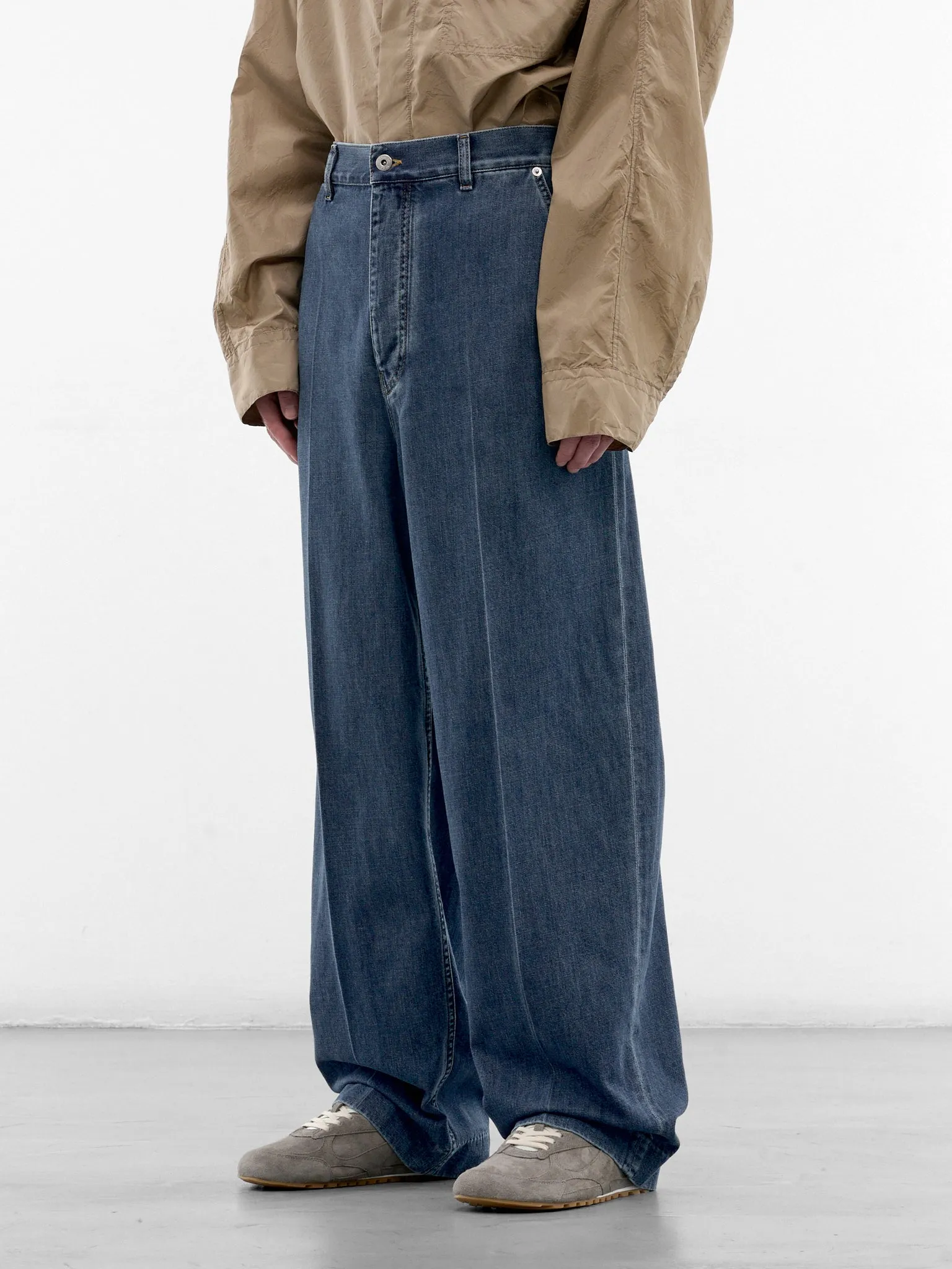 Blue Denim Wide Leg Jeans (873088V6SL0-4300-MID-BLUE) sold by lorenzo product image thumbnail 2