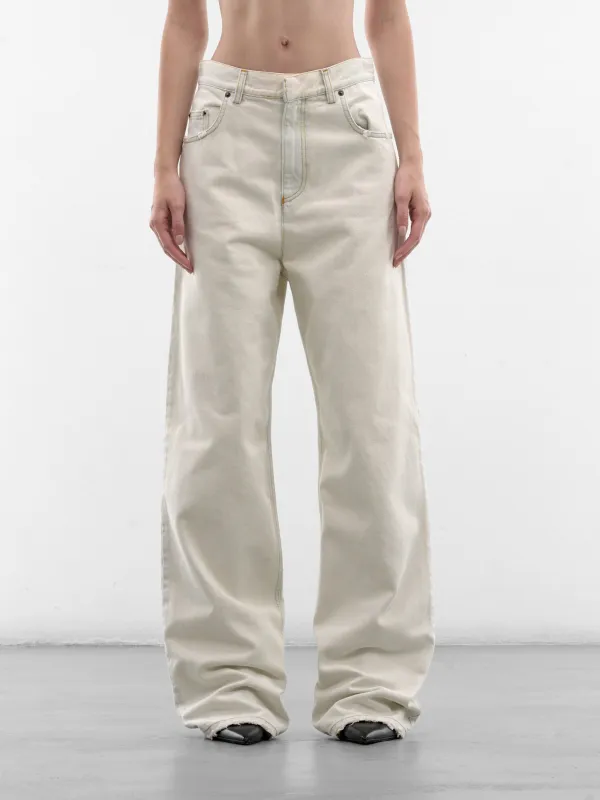 Sky Denim Wide Leg Jeans (PPSS26PA03012-0181-SKY) made by Petar Petrov