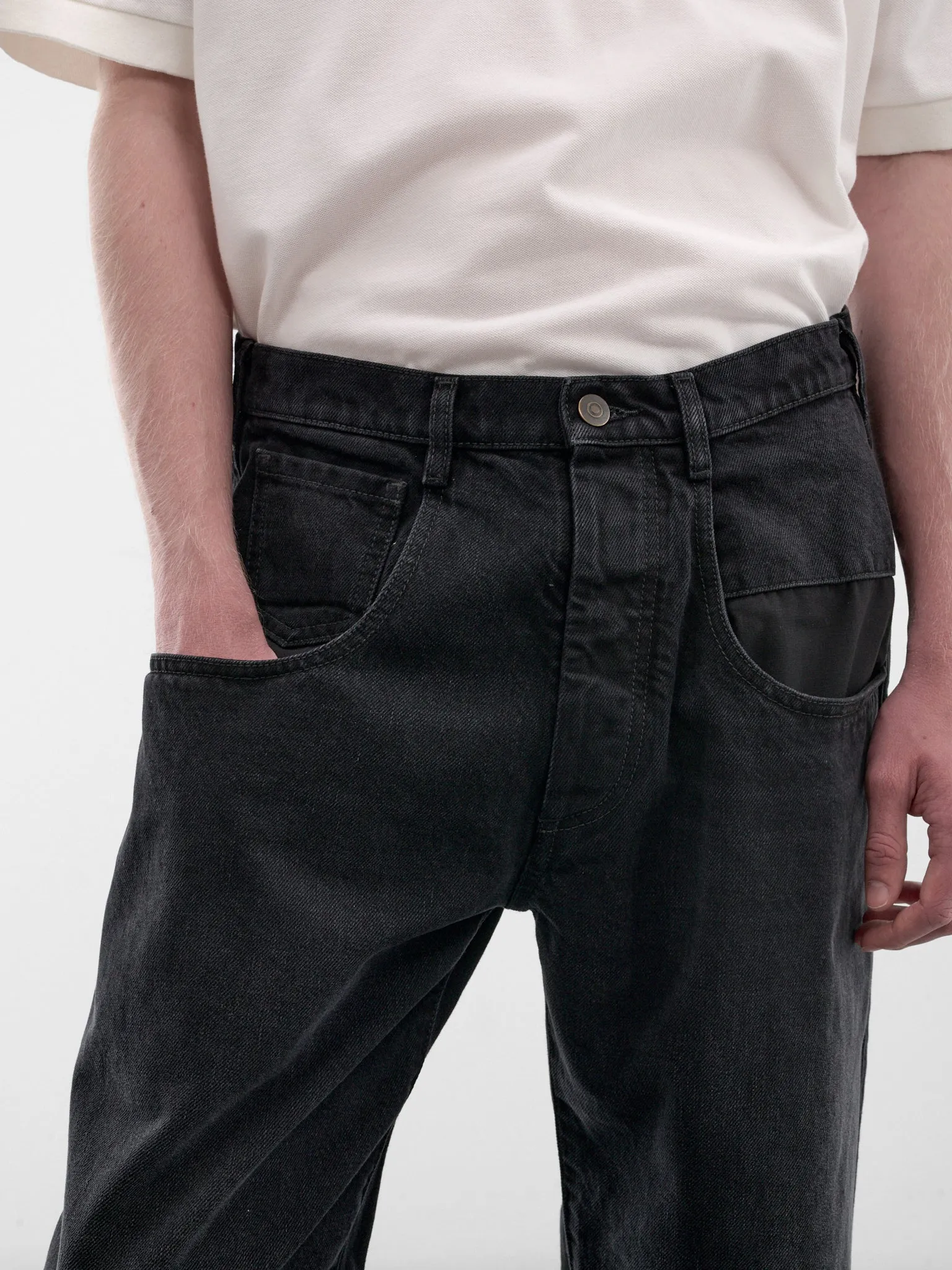 Black Paneled Denim Jeans (S50LA0246-M30049-961-DENIM) sold by lorenzo product image thumbnail 5