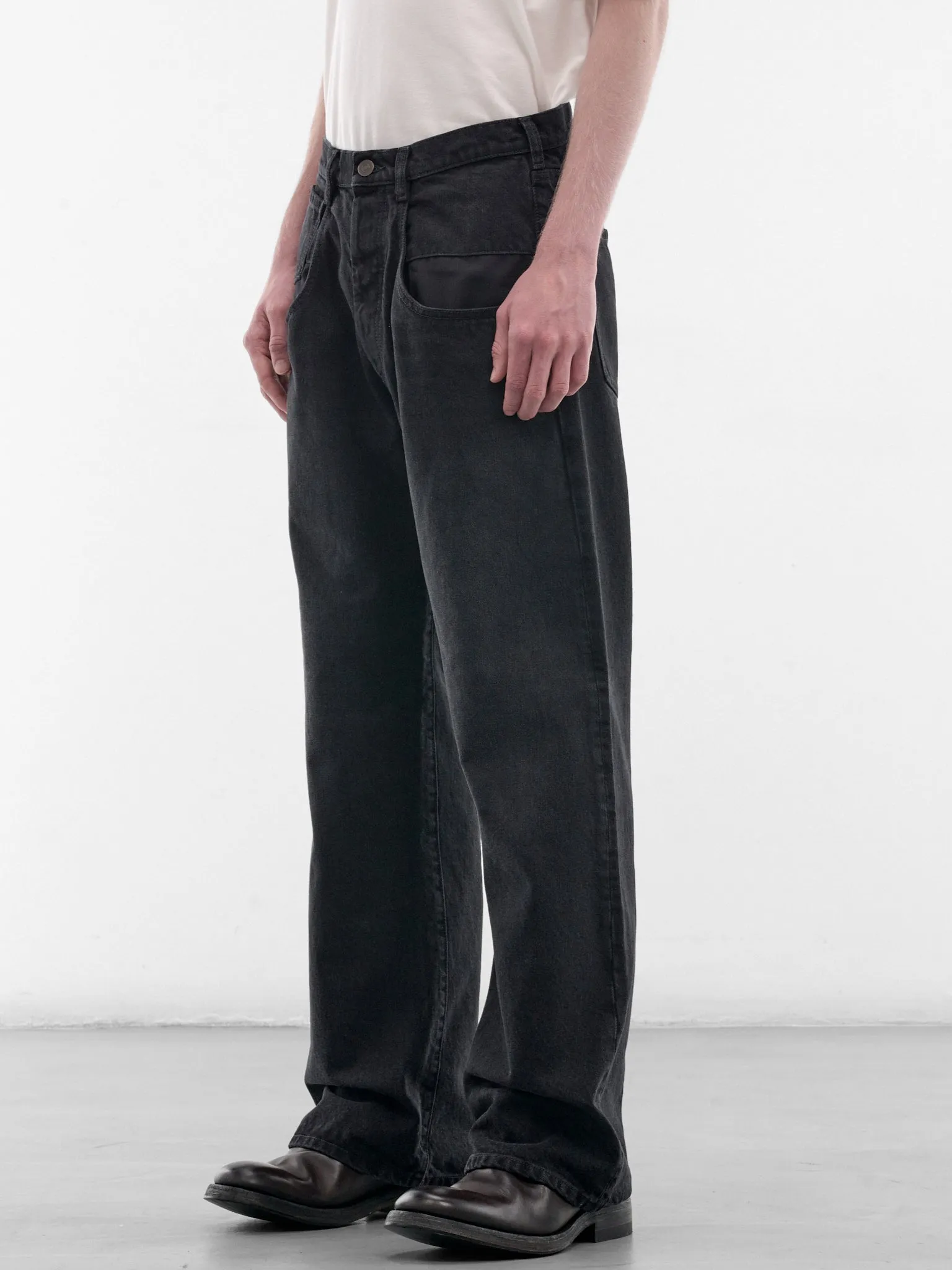 Black Paneled Denim Jeans (S50LA0246-M30049-961-DENIM) sold by lorenzo product image thumbnail 2