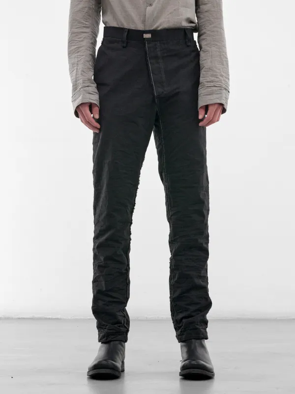 Black Zimbabwe Cotton LP Trousers (5096-BLACK) made by taichi murakami