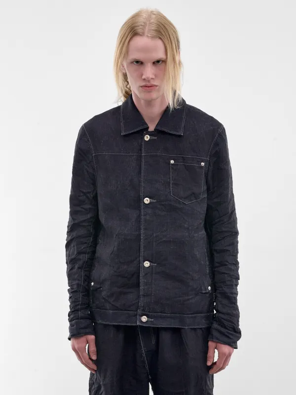 Indigo Displacement Linen Jean Jacket (5234-INDIGO) made by taichi murakami