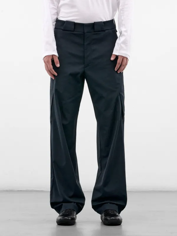Blue Cotton Tailored Trousers (KKAW26T05-12-PETROL-BLUE) made by Kiko Kostadinov