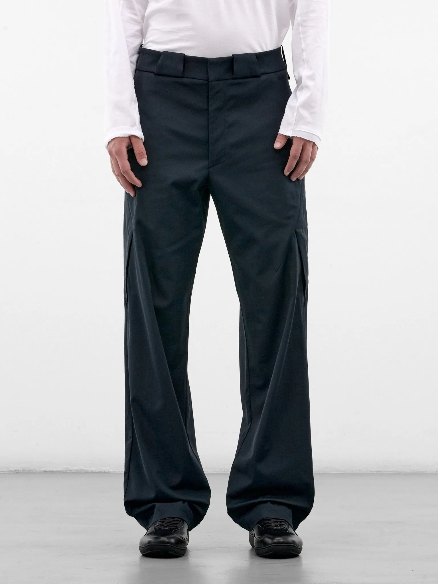 Blue Cotton Tailored Trousers (KKAW26T05-12-PETROL-BLUE) sold by lorenzo