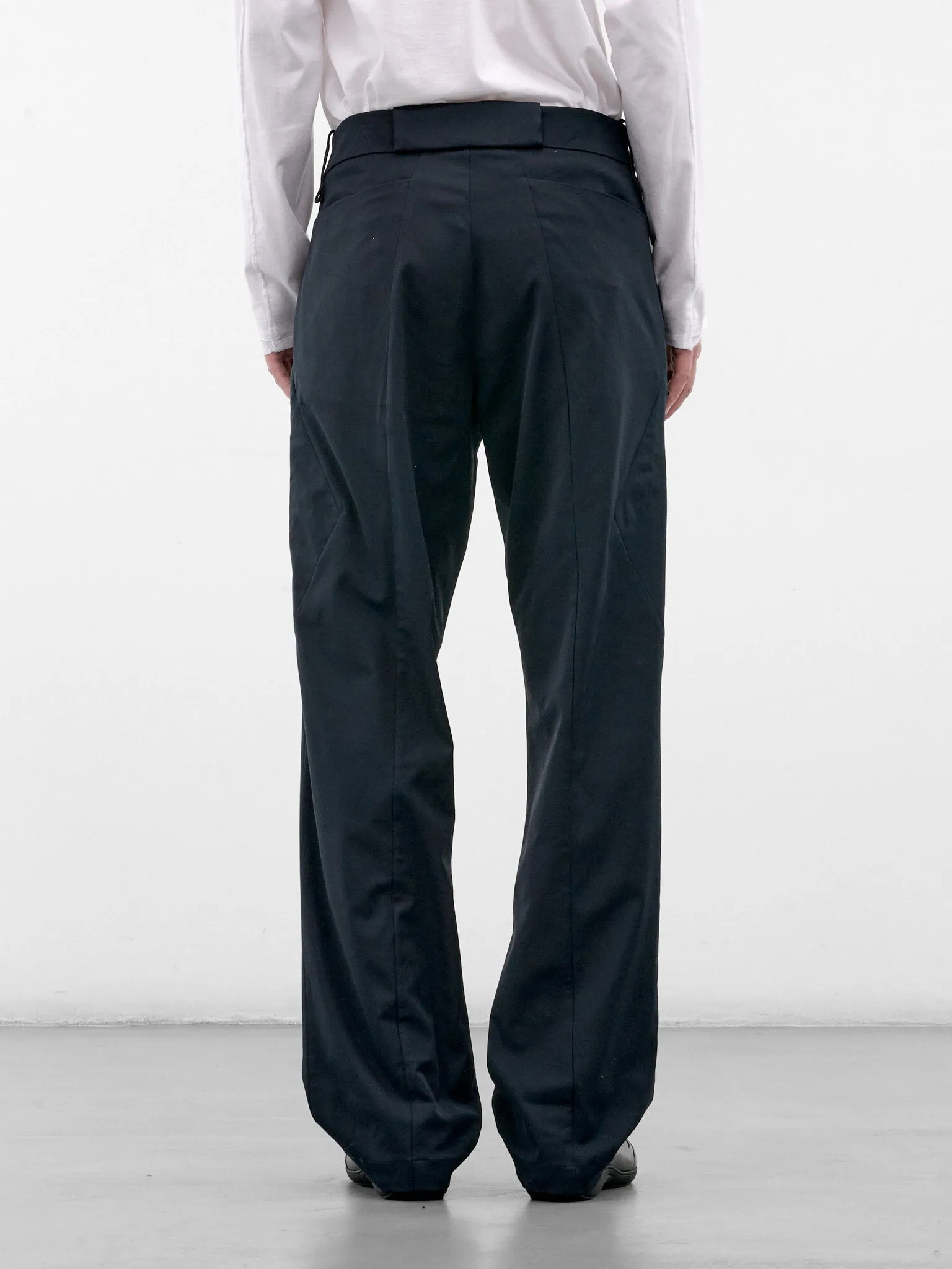 Blue Cotton Tailored Trousers (KKAW26T05-12-PETROL-BLUE) sold by lorenzo product image thumbnail 3