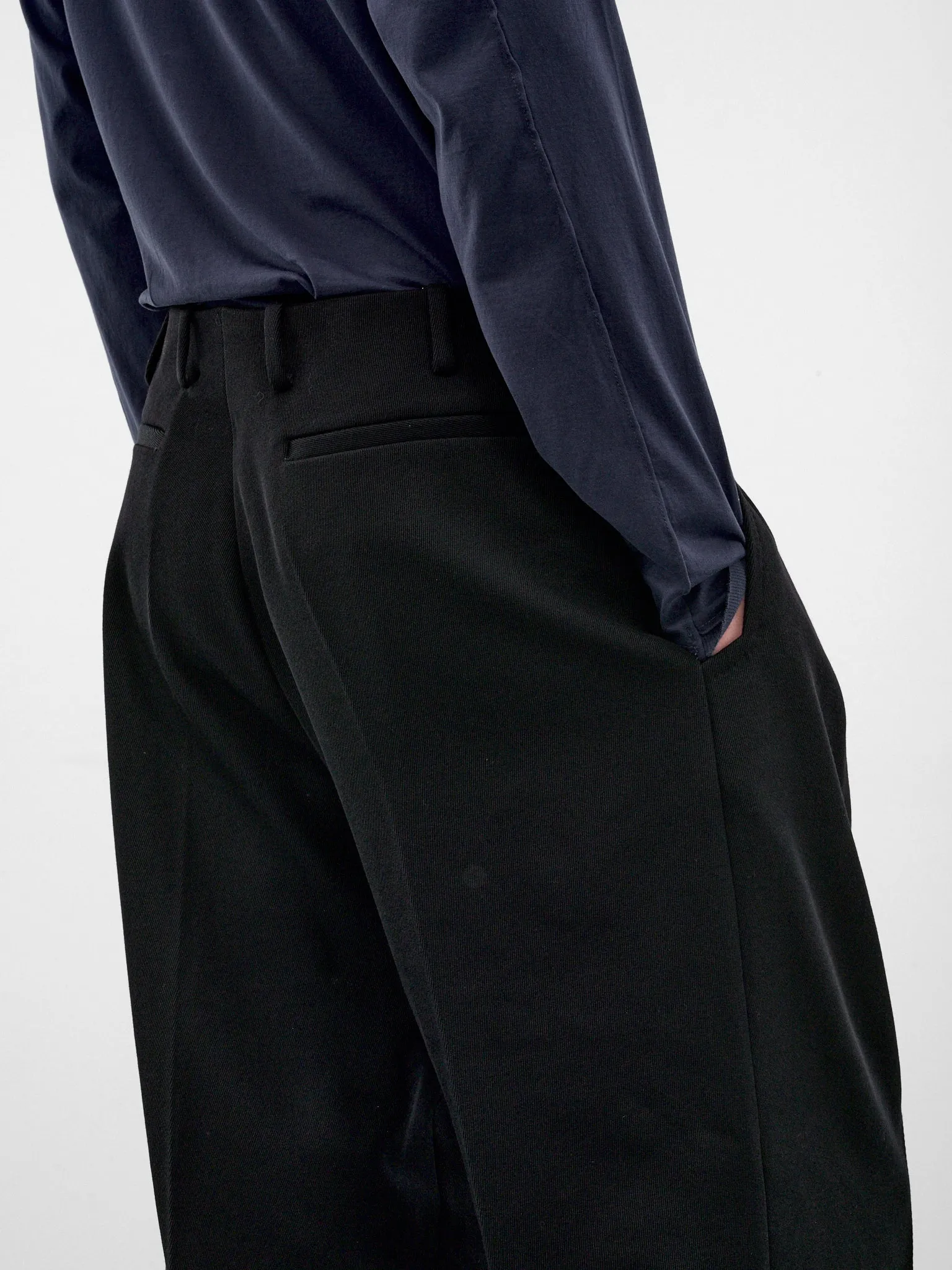 Black Wool Tailored Wide Trousers (KKAW26T10-21-JET-BLACK) sold by lorenzo product image thumbnail 4