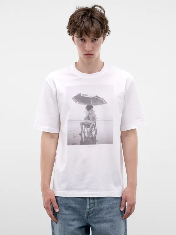 White Photograph Logo Tee (TSU00350AJ00289-OPTIC-WHITE-PR) made by Jacquemus