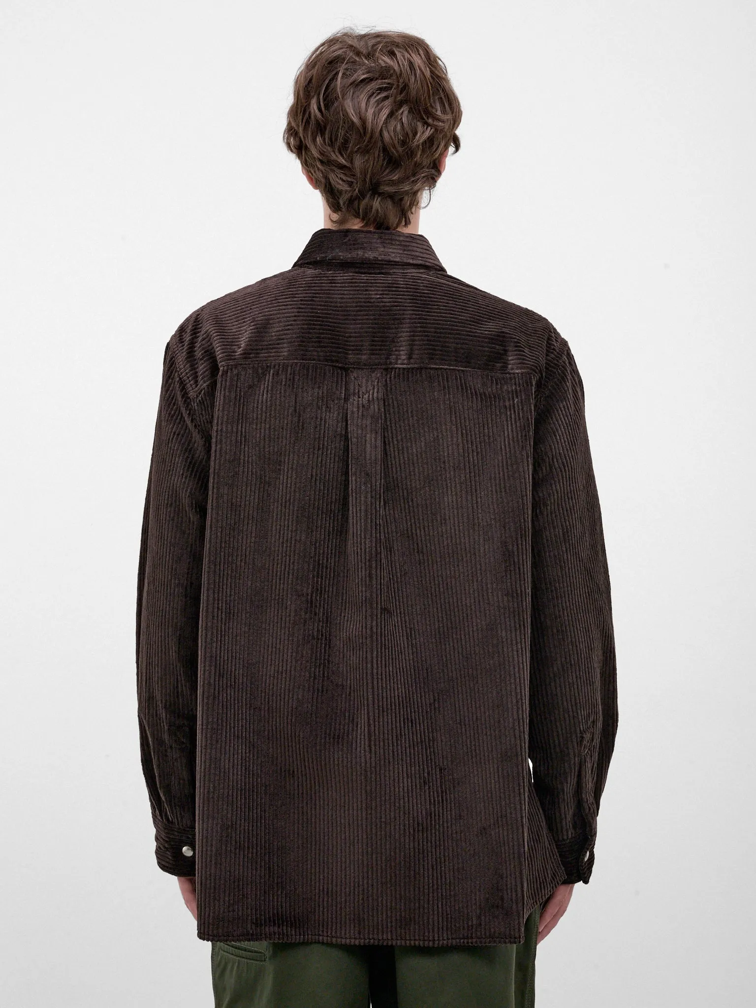 Brown Corduroy Zipped Overshirt (861018V6O40-BROWN) sold by lorenzo product image thumbnail 3