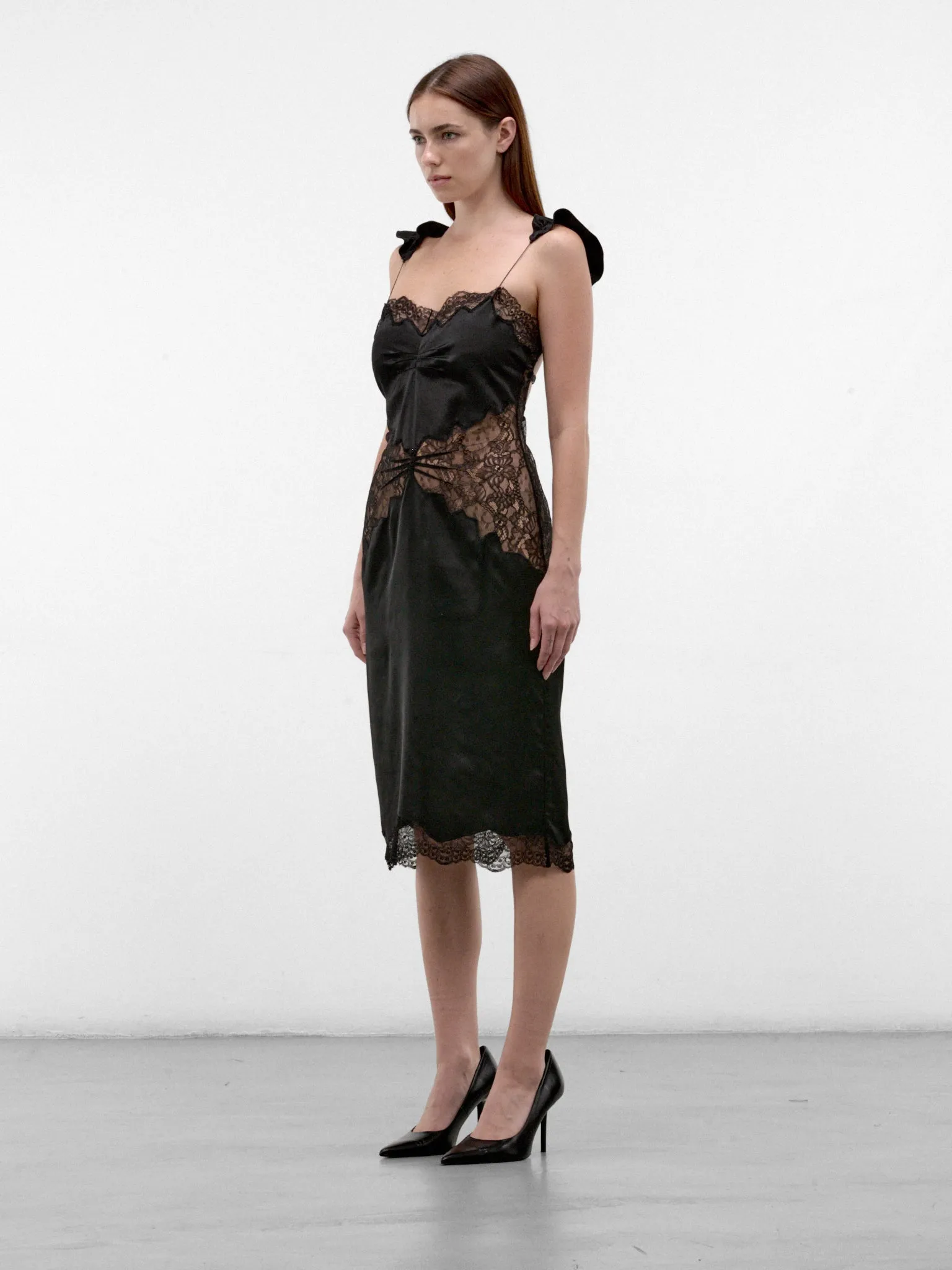 Black Floral Lace Camisole Dress (261WCW00315-BLACK) sold by lorenzo product image thumbnail 2