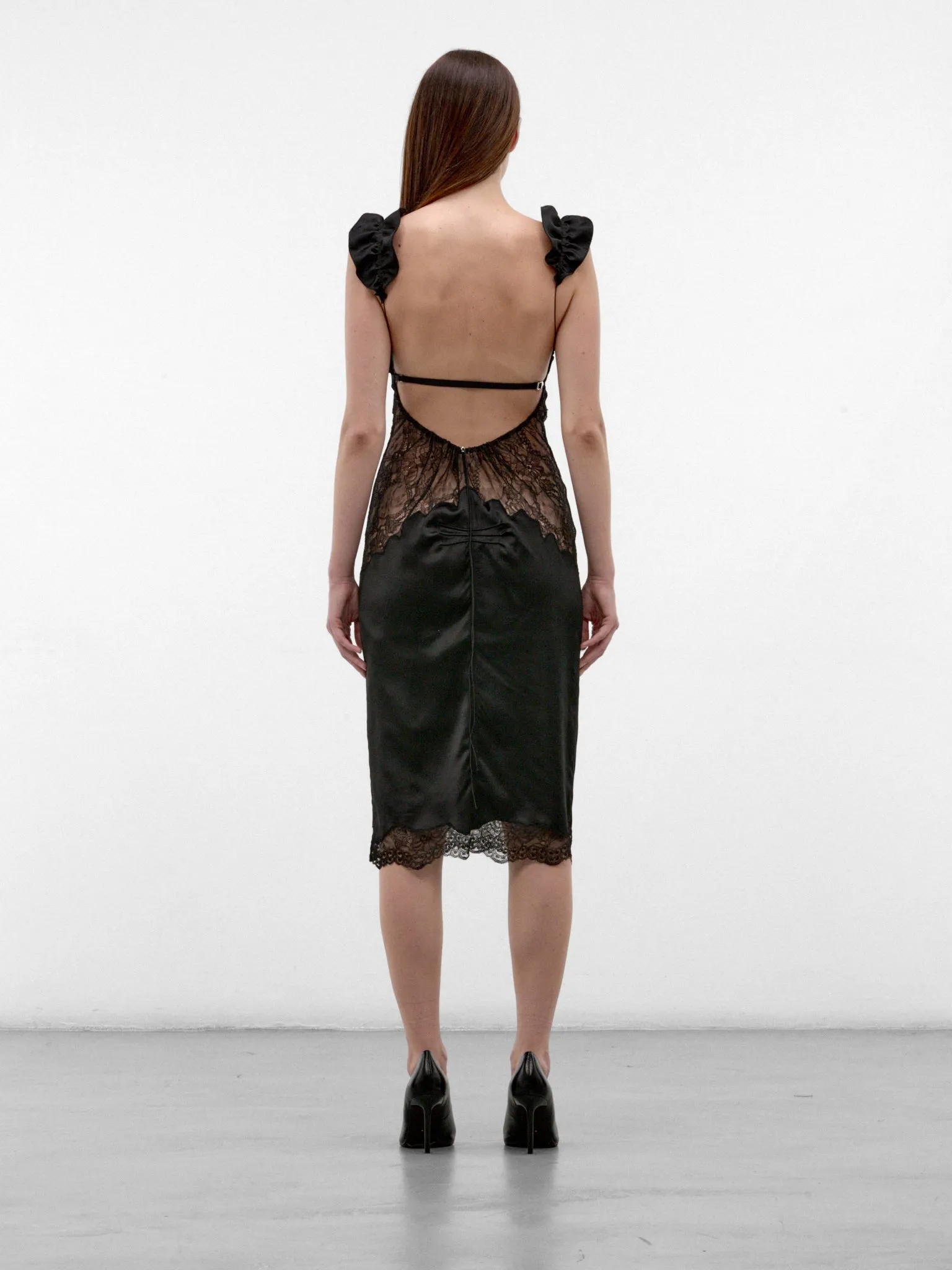 Black Floral Lace Camisole Dress (261WCW00315-BLACK) sold by lorenzo product image thumbnail 3