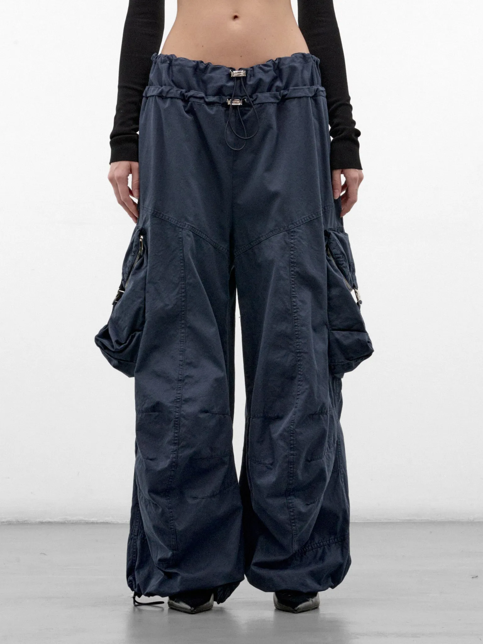 Washed Blue Wide Cargo Pants (261WCP00313-WASHED-BLUE) sold by lorenzo