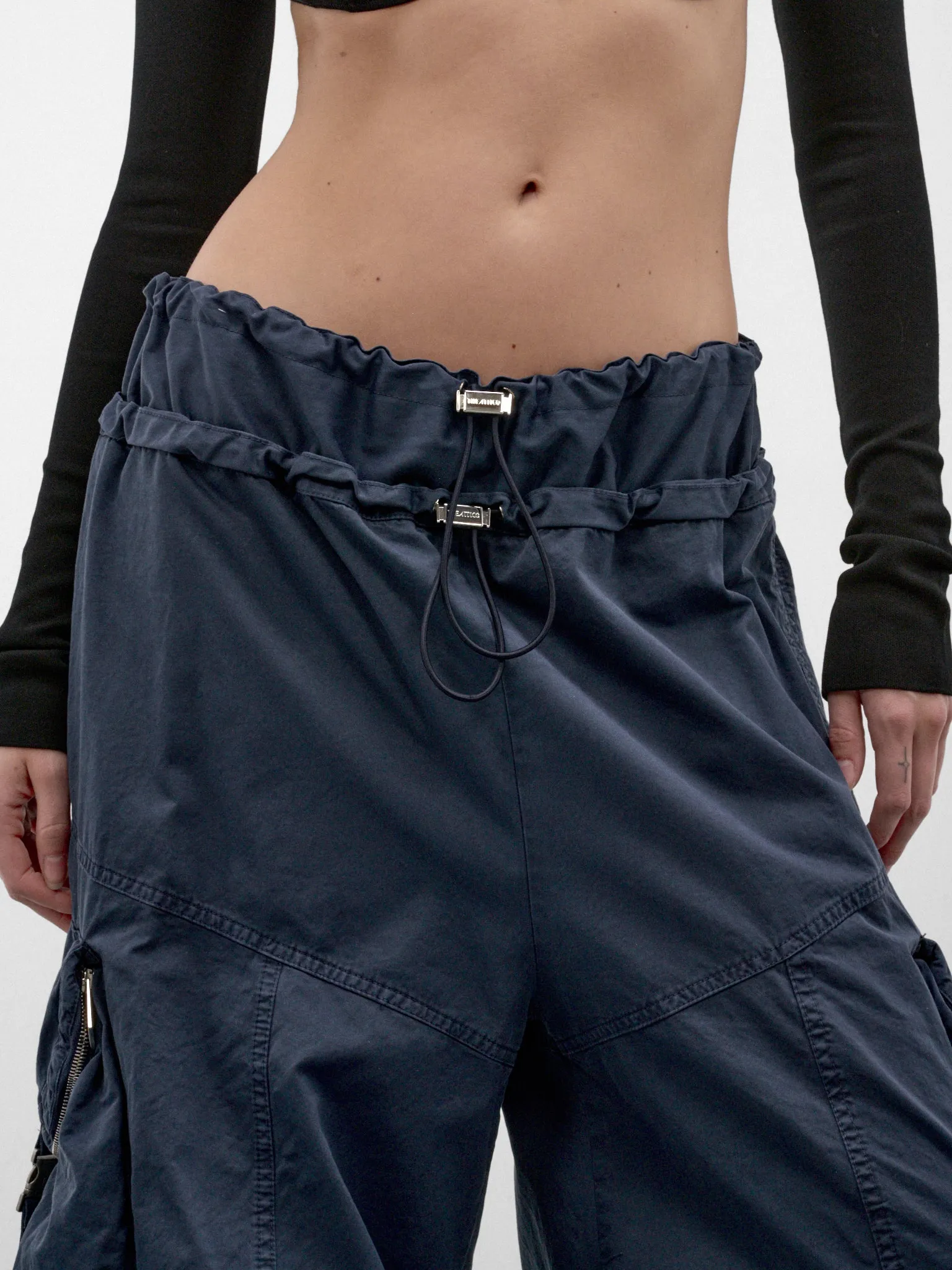 Washed Blue Wide Cargo Pants (261WCP00313-WASHED-BLUE) sold by lorenzo product image thumbnail 4