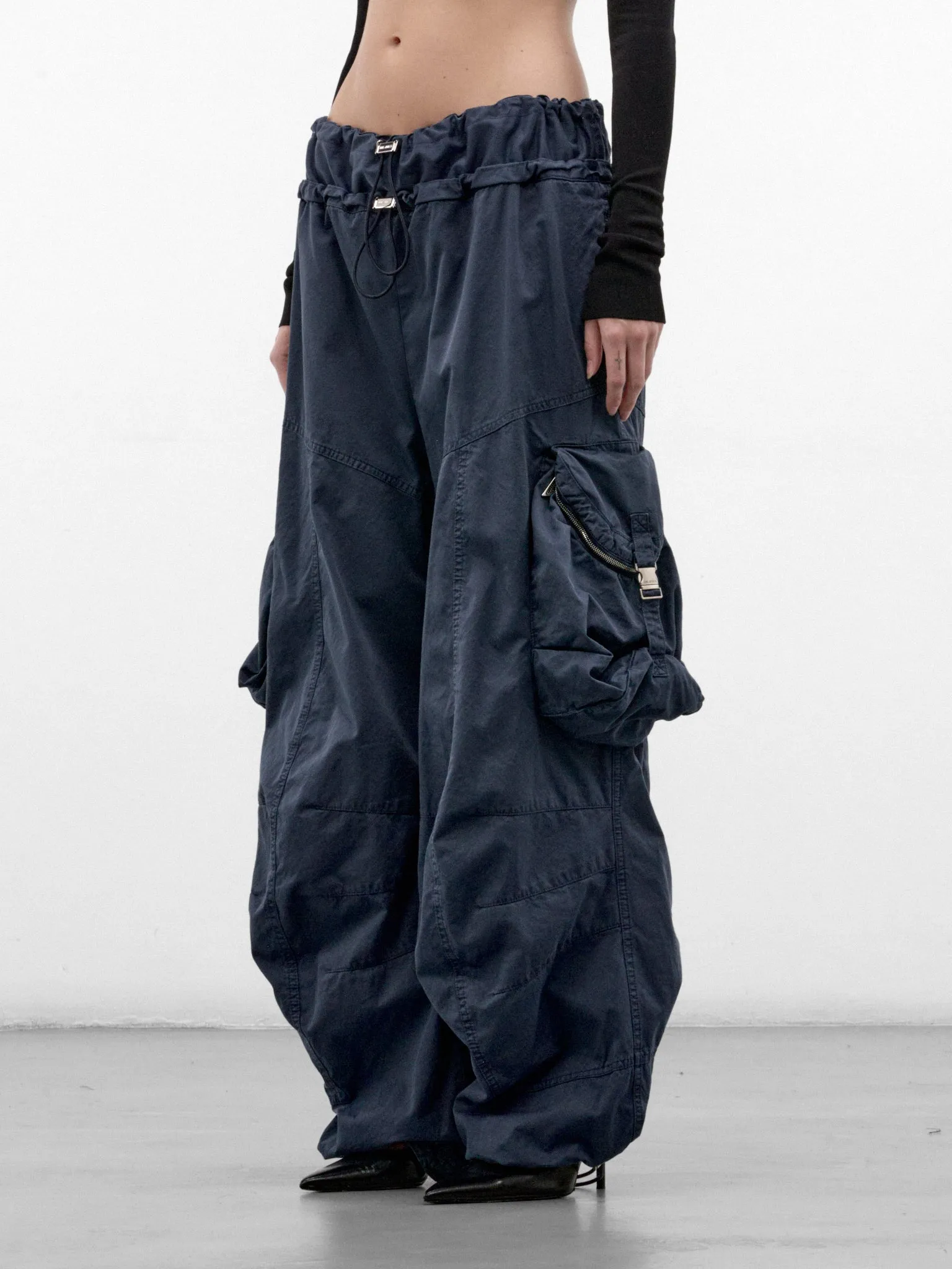 Washed Blue Wide Cargo Pants (261WCP00313-WASHED-BLUE) sold by lorenzo product image thumbnail 2