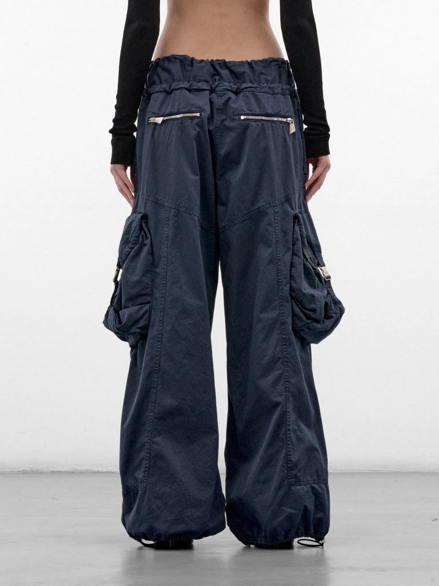 Washed Blue Wide Cargo Pants (261WCP00313-WASHED-BLUE) sold by lorenzo product image thumbnail 3