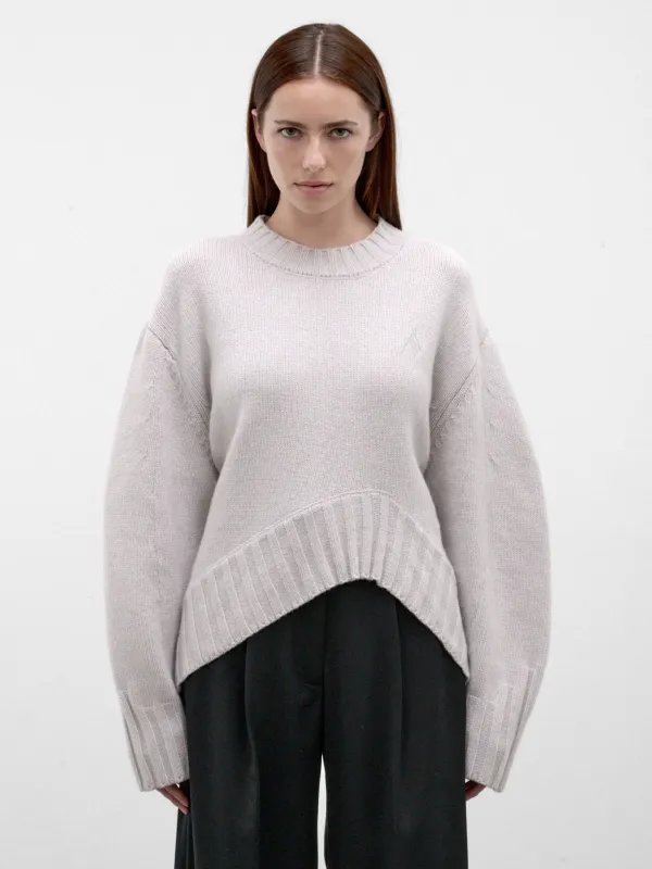 Gray Wool-Cashmere Knit Sweater (261WCK00126-LIGHT-GREY) made by The Attico