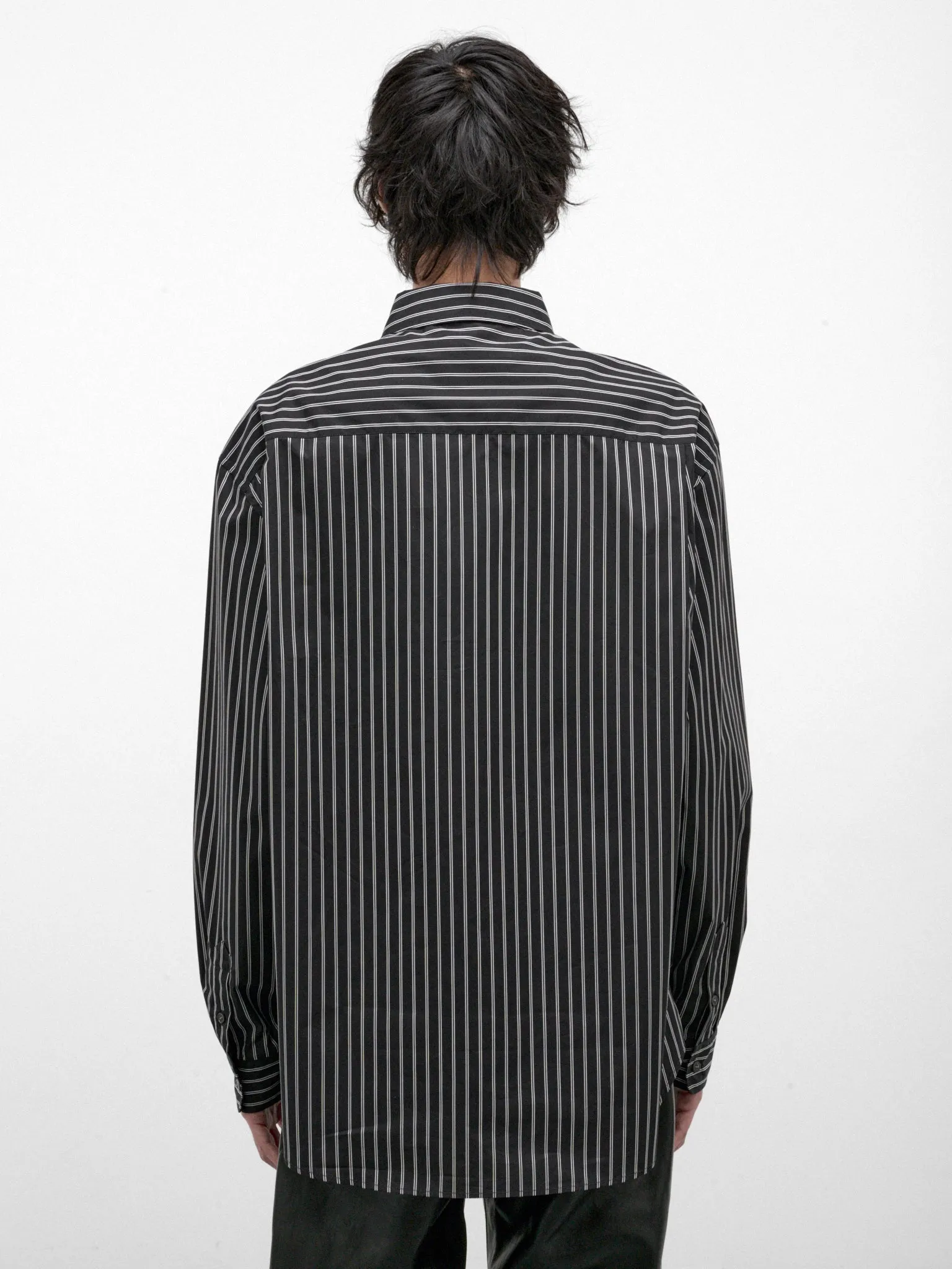 Black Pinstripe Long Sleeve Shirt (CUMU0394S0-UTC659-BLACK) sold by lorenzo product image thumbnail 3