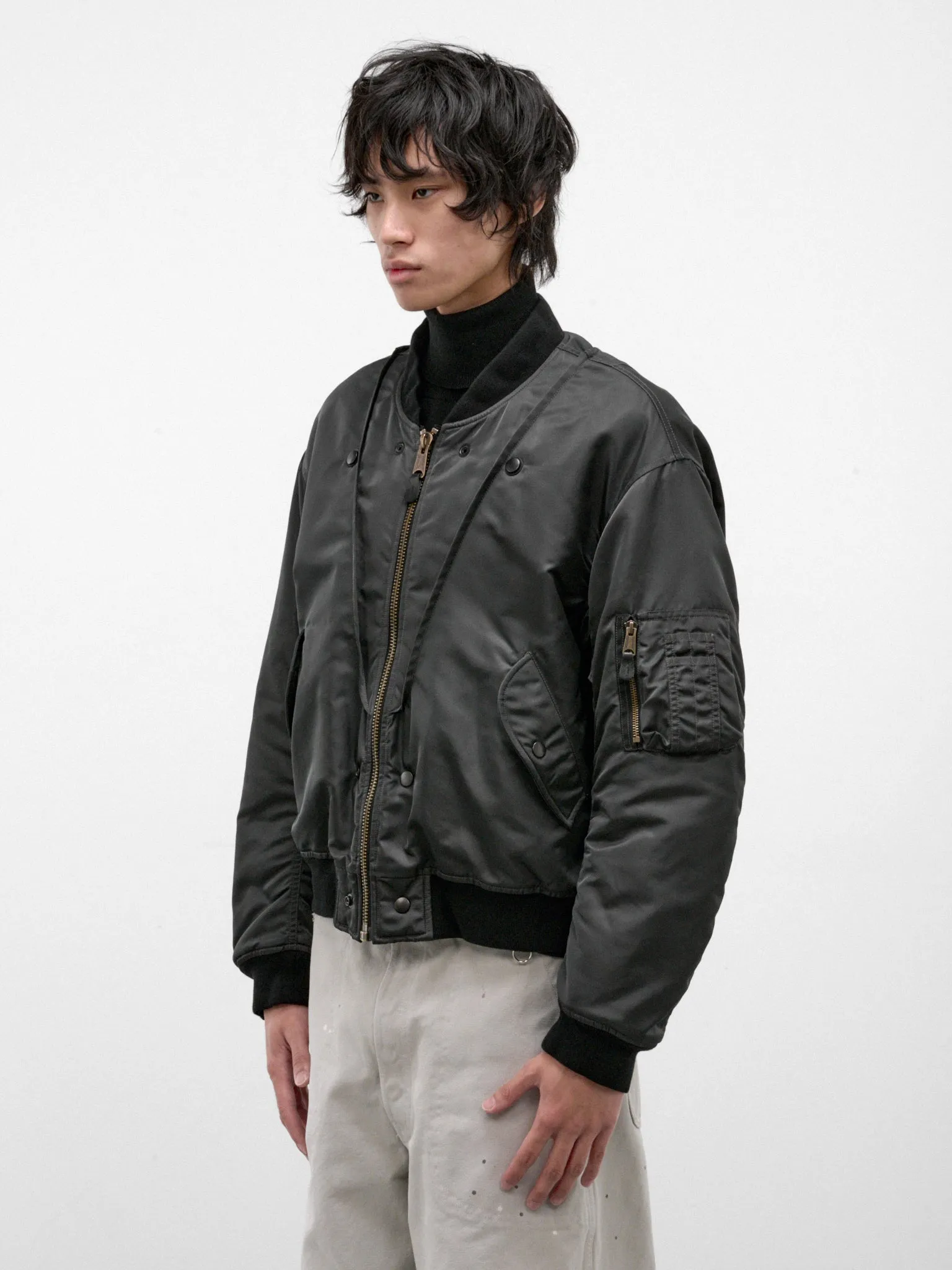 Black Reversible Bomber Jacket (S50AM0662-M35923-BLACK) sold by lorenzo product image thumbnail 2
