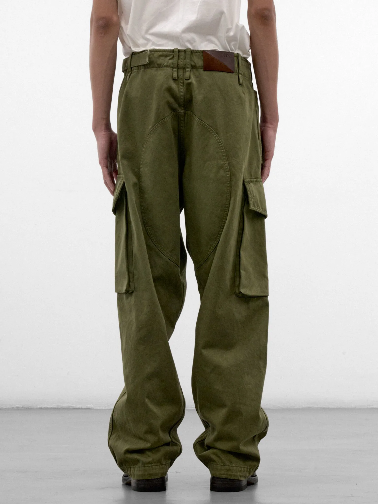 Khaki Cotton Cargo Trousers (H526Y04WK1-KHAKI-GREEN) sold by lorenzo product image thumbnail 3