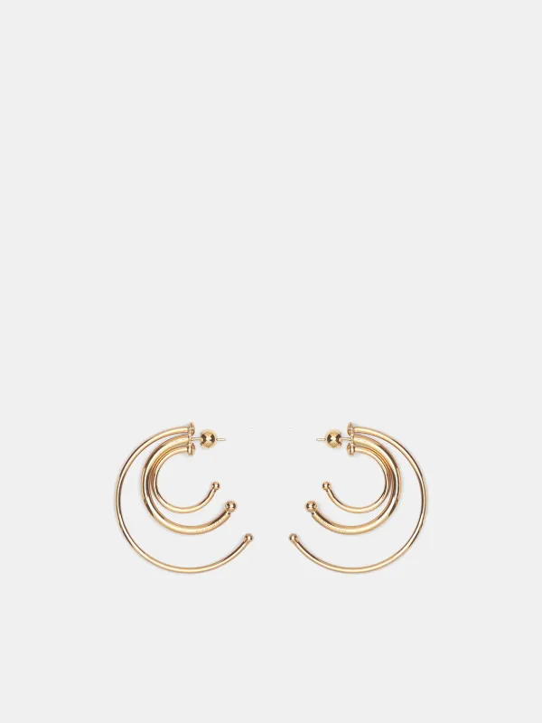 Gold Pierced Solar Small Hoops (F26-EA016-P-GOLD) made by Panconesi