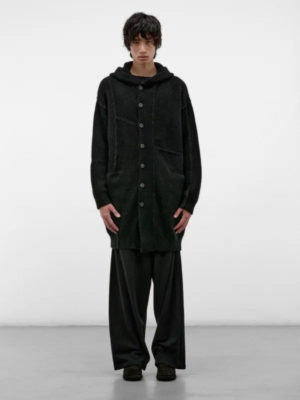 Black Wool-Yak Hooded Coat (UK07F26-BLACK) made by Isabel Benenato