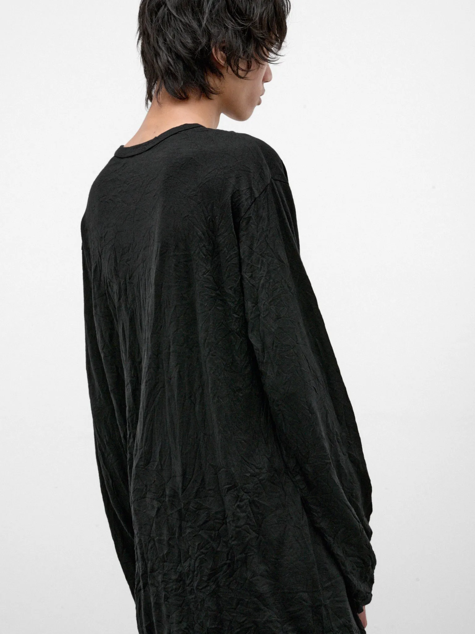 Black Wool Long Sleeve Tee (HW-T09-171-2-BLACK) sold by lorenzo product image thumbnail 4