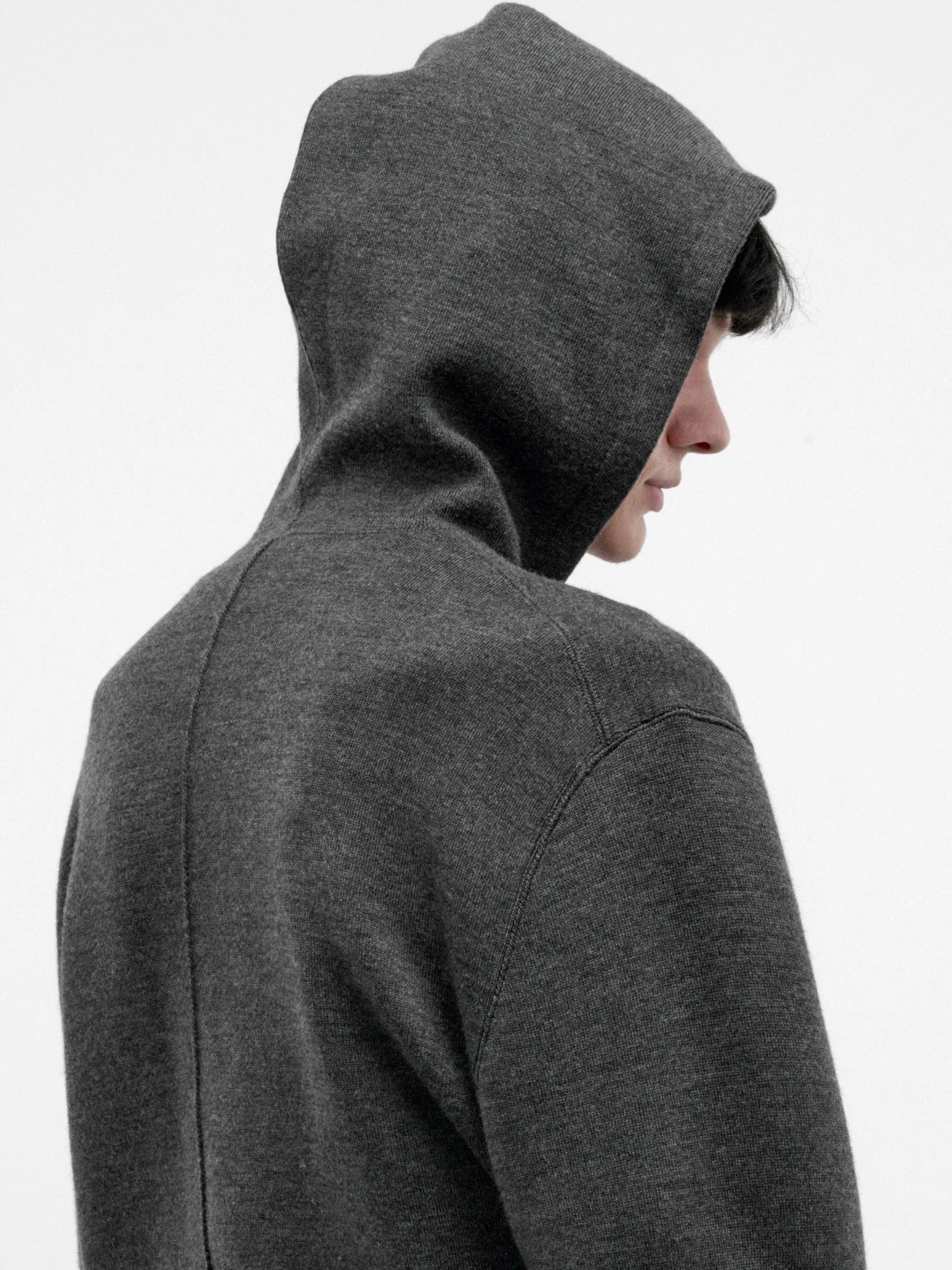 Gray Wool-Cashmere Zip Hoodie (A005DNV70E0-1510-DARK-SLATE-ME) sold by lorenzo product image thumbnail 5