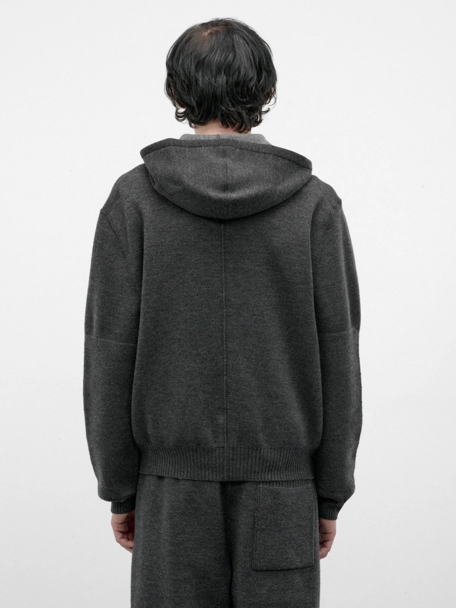 Gray Wool-Cashmere Zip Hoodie (A005DNV70E0-1510-DARK-SLATE-ME) sold by lorenzo product image thumbnail 3