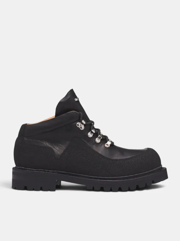 Black Leather Quest Boots (A4257QB-BLACK) made by Our Legacy