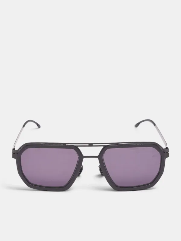 Mojave Aviator Geometric Sunglasses (10086147-PITCH-BLACK-COOLGREY) made by MYKITA