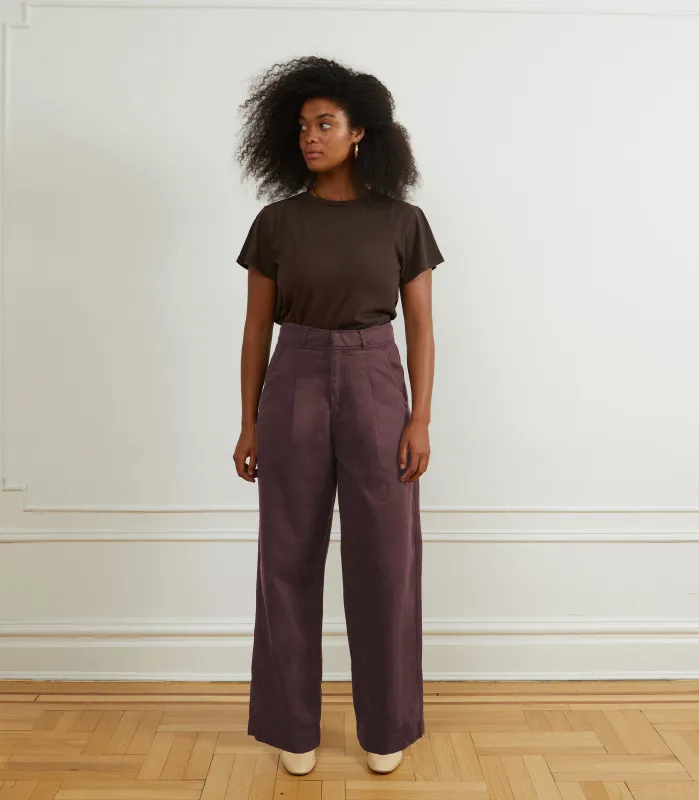 Jack Pleated Wide-Leg Trousers - MAUVE sold by Loup