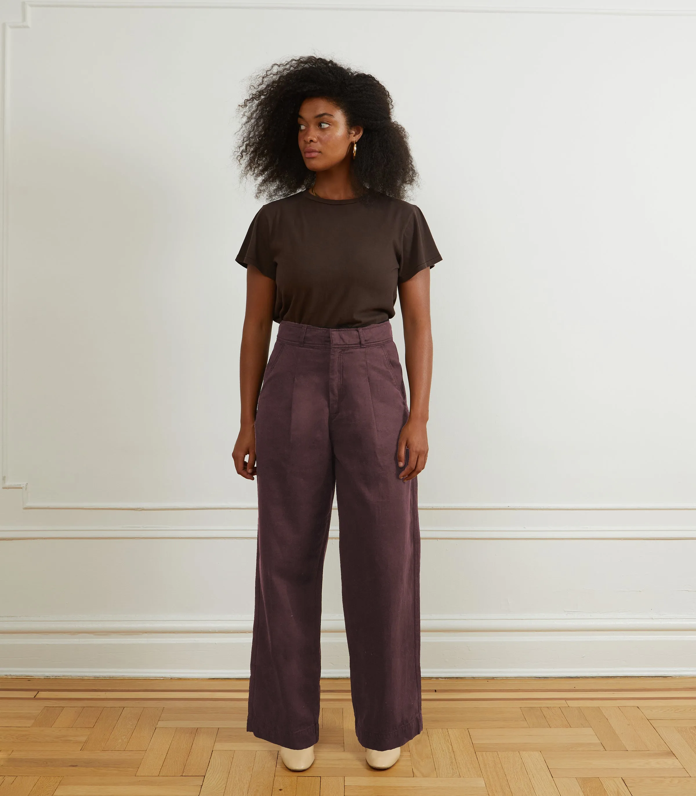 Jack Pleated Wide-Leg Trousers - MAUVE sold by Loup