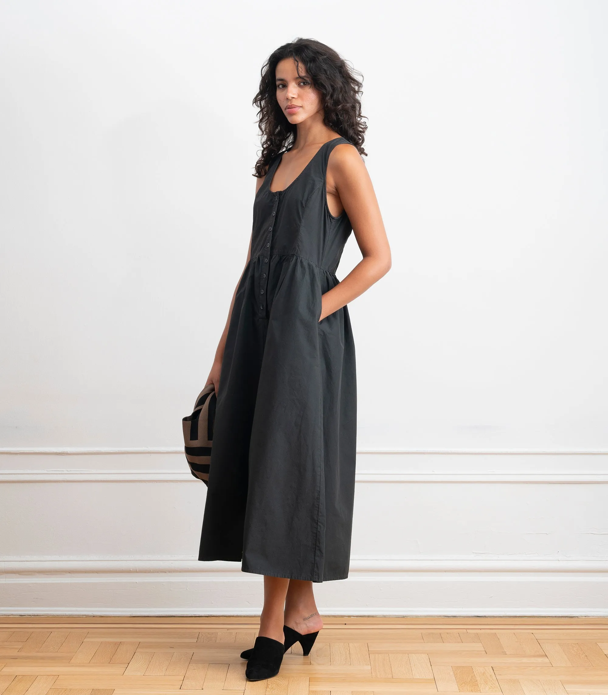 Sierra Button Up Midi Dress - Black SS26 sold by Loup product image thumbnail 4