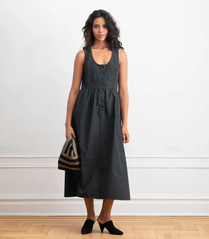 Sierra Button Up Midi Dress - Black SS26 sold by Loup