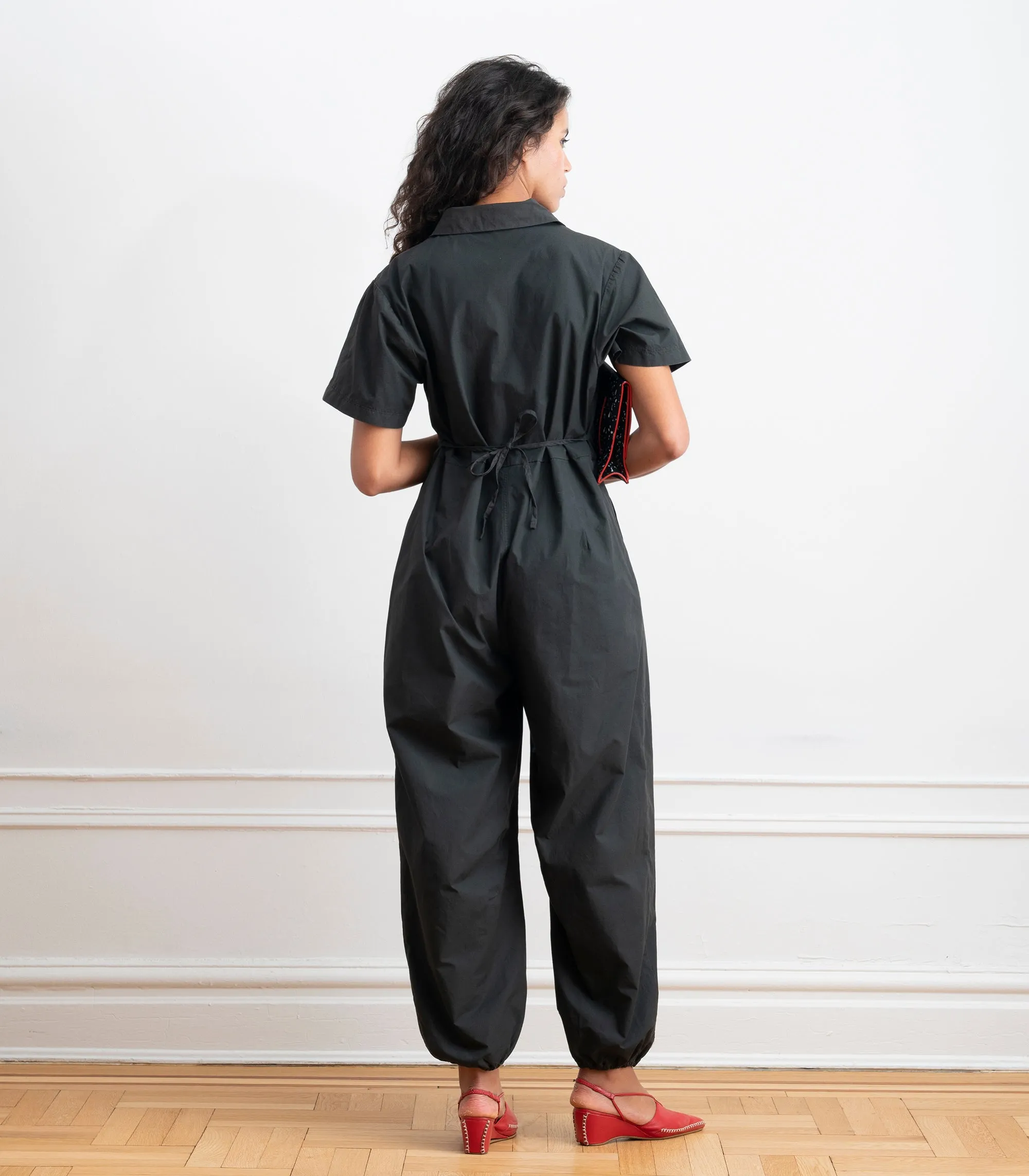 Clara Short Sleeve Parachute Leg Jumpsuit - Black sold by Loup product image thumbnail 3