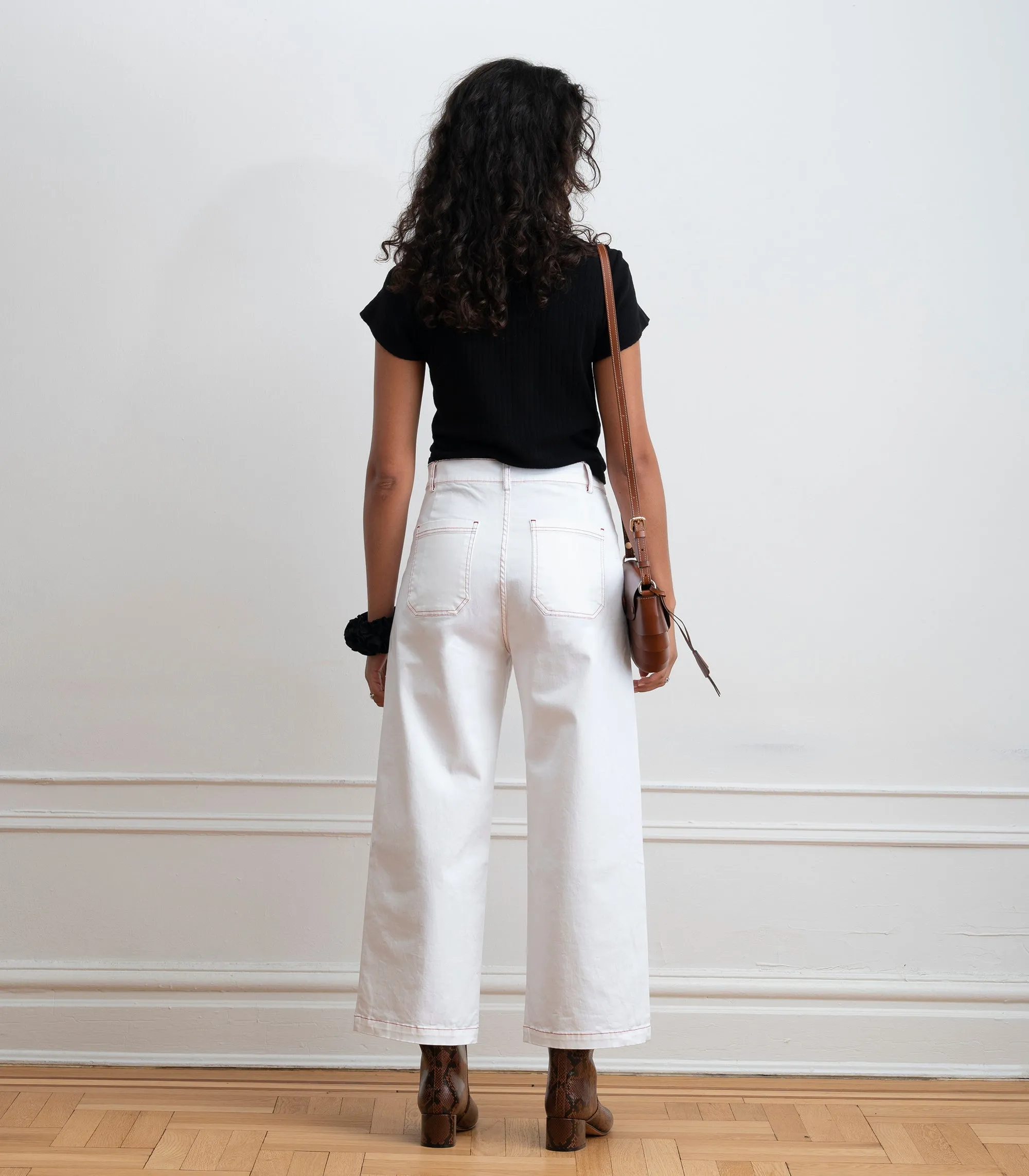 Simone Wide Crop Pants - White & Red sold by Loup product image thumbnail 2