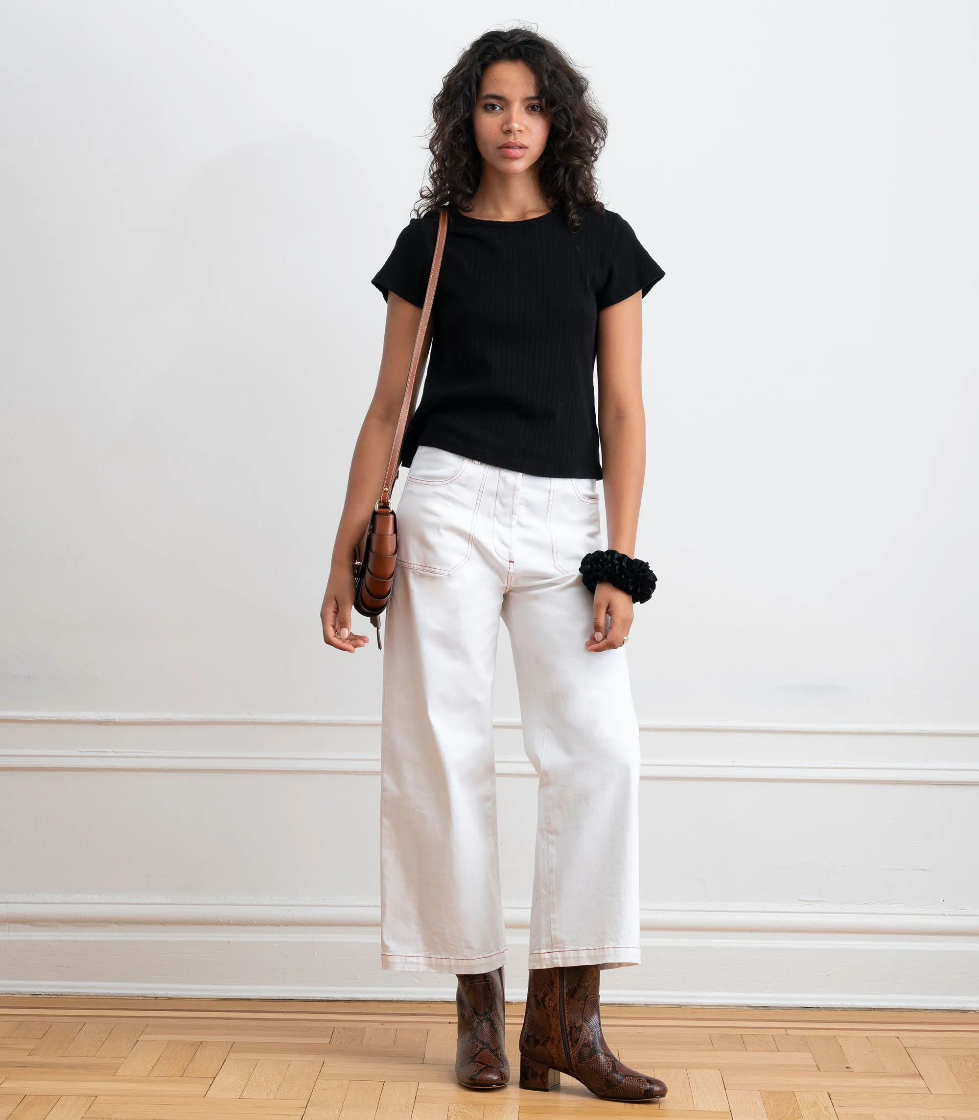 Simone Wide Crop Pants - White & Red sold by Loup product image thumbnail 5