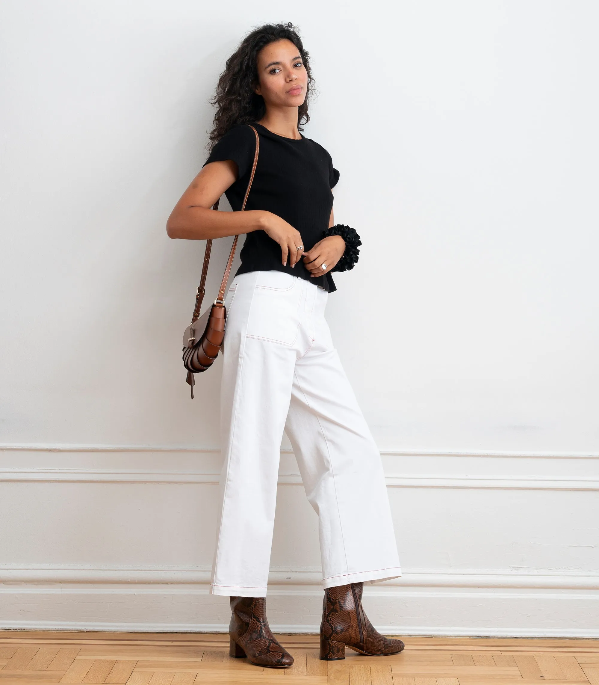 Simone Wide Crop Pants - White & Red sold by Loup product image thumbnail 3