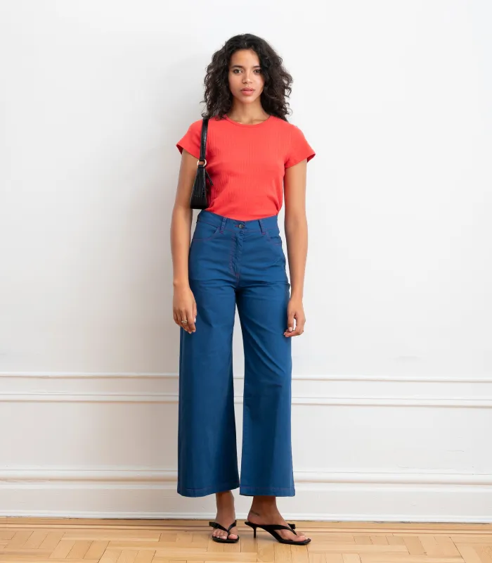 Toni Wide Ankle Pants - Blueberry SS26 sold by Loup