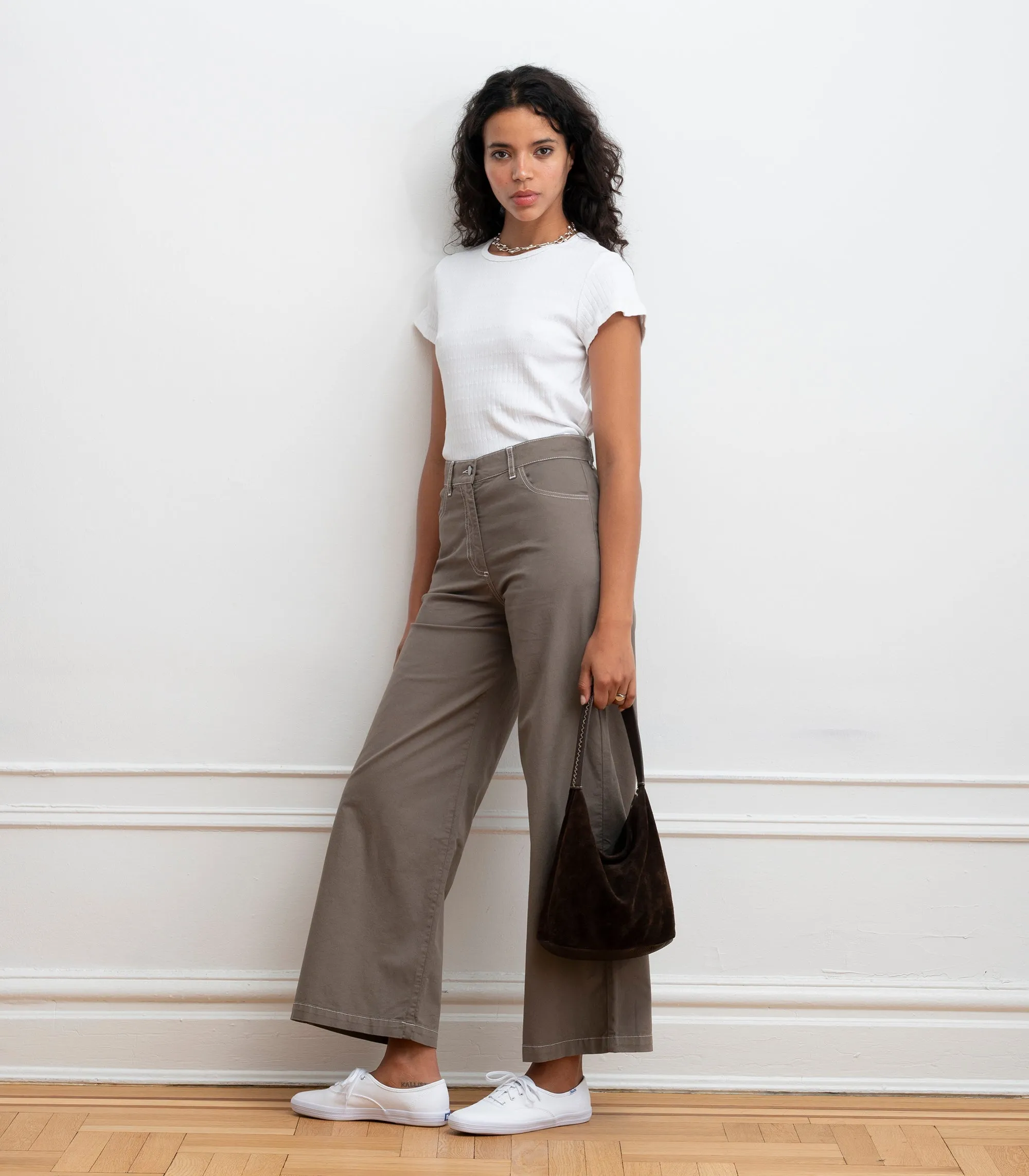Toni Wide Ankle Pants - Mud sold by Loup product image thumbnail 3