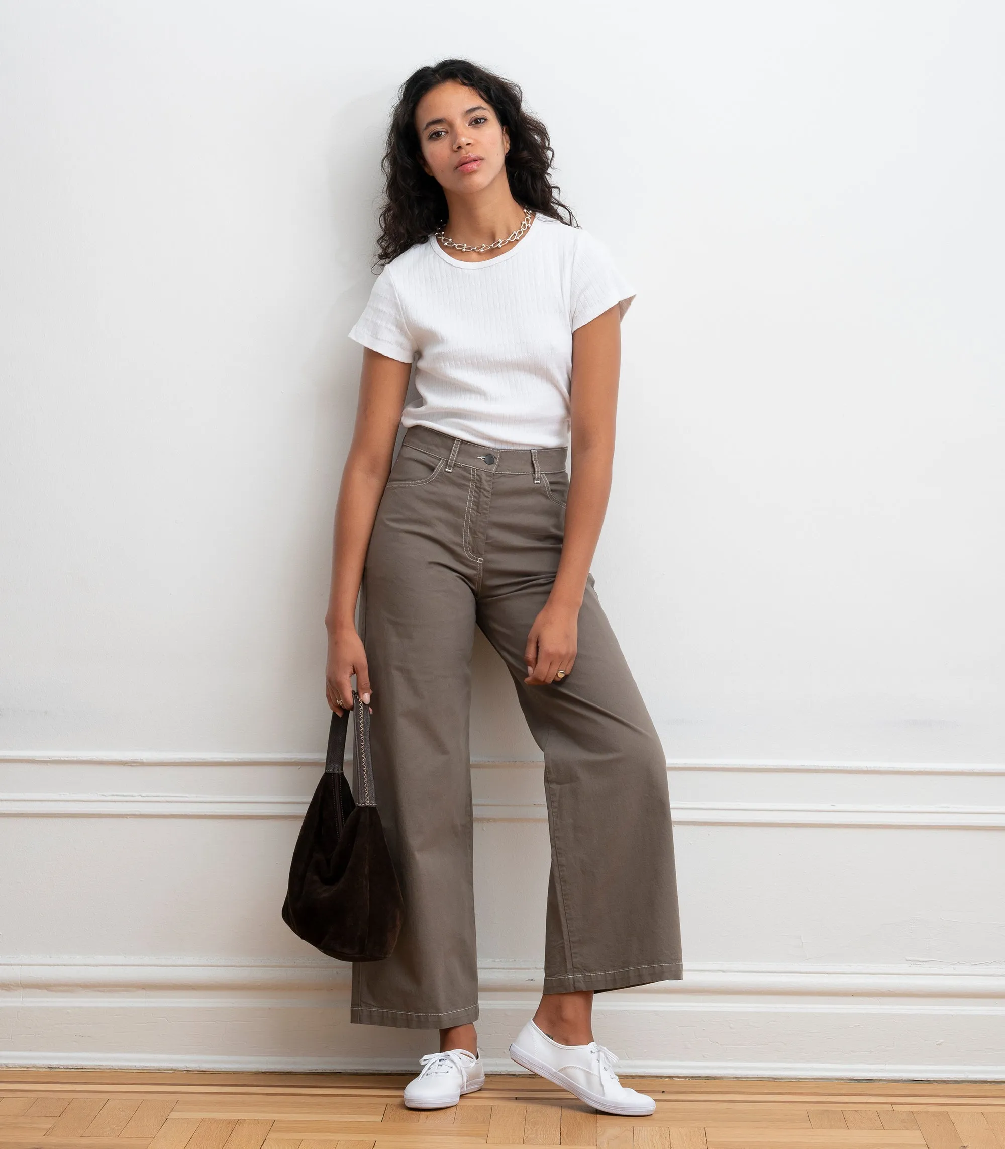 Toni Wide Ankle Pants - Mud sold by Loup product image thumbnail 5