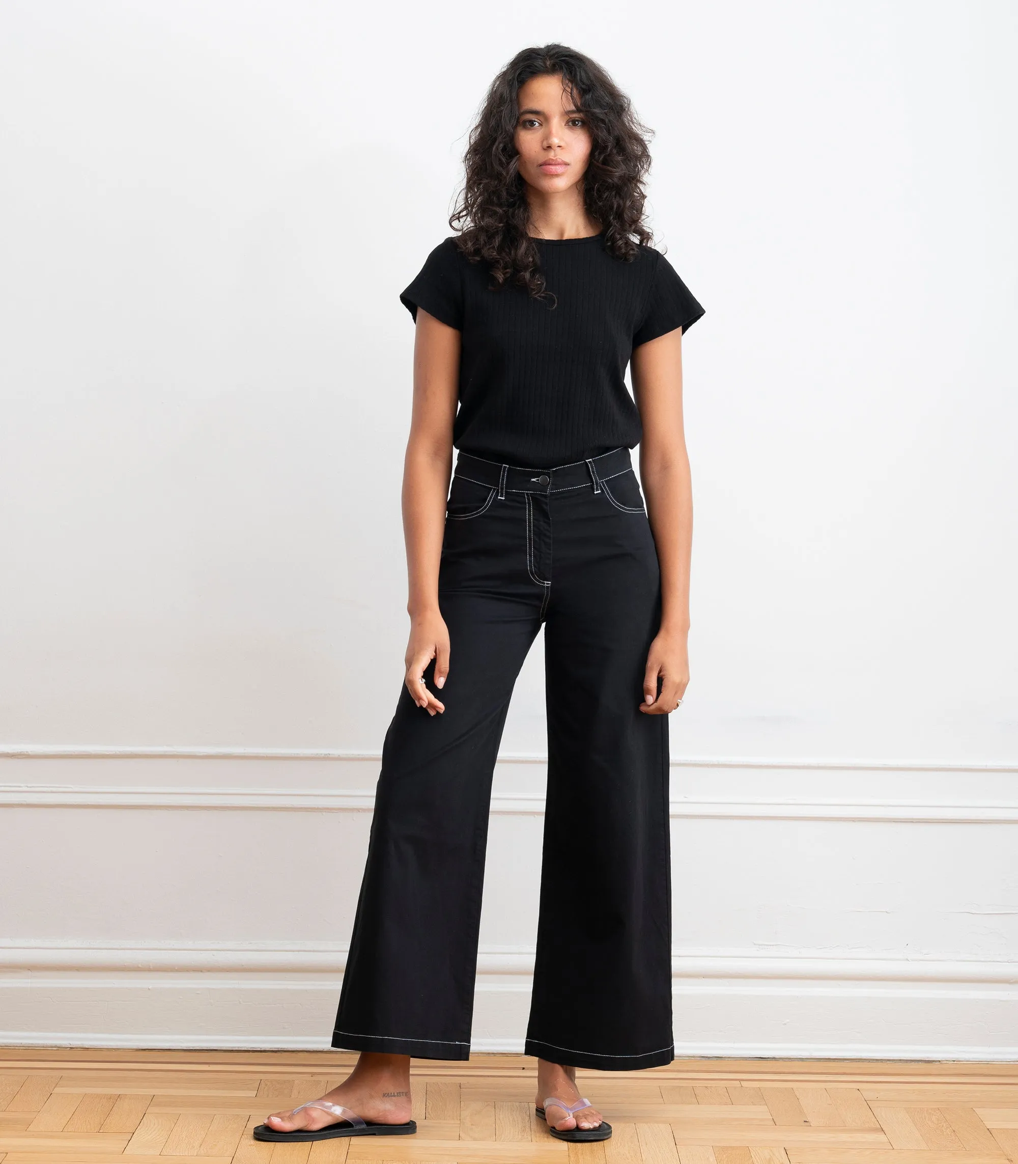Toni Wide Ankle Pants - Black & White SS26 sold by Loup product image thumbnail 5