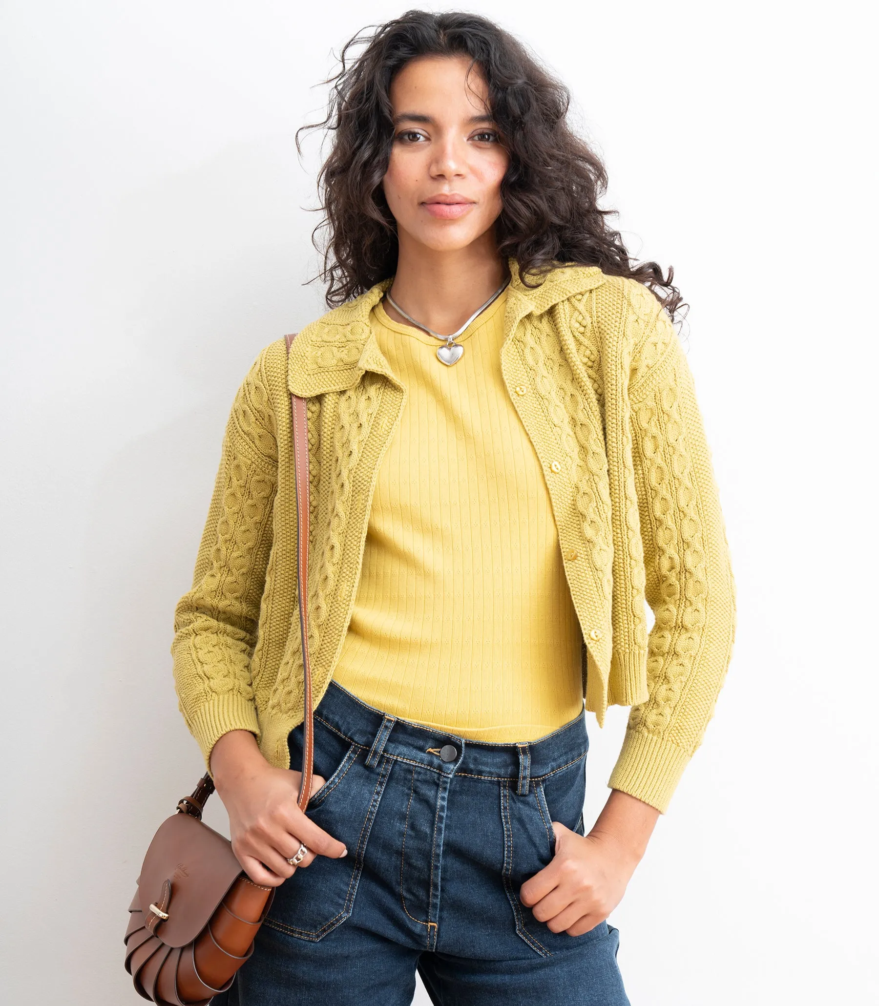 Michelle Cable-Knit Collar Cardigan - Pear SS26 sold by Loup product image thumbnail 3